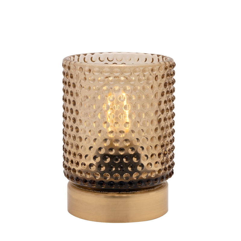 Amber Glass Cup with LED Bulb Light