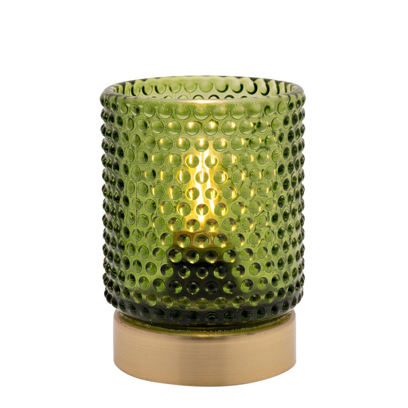 Green Glass Cup with LED Bulb Light
