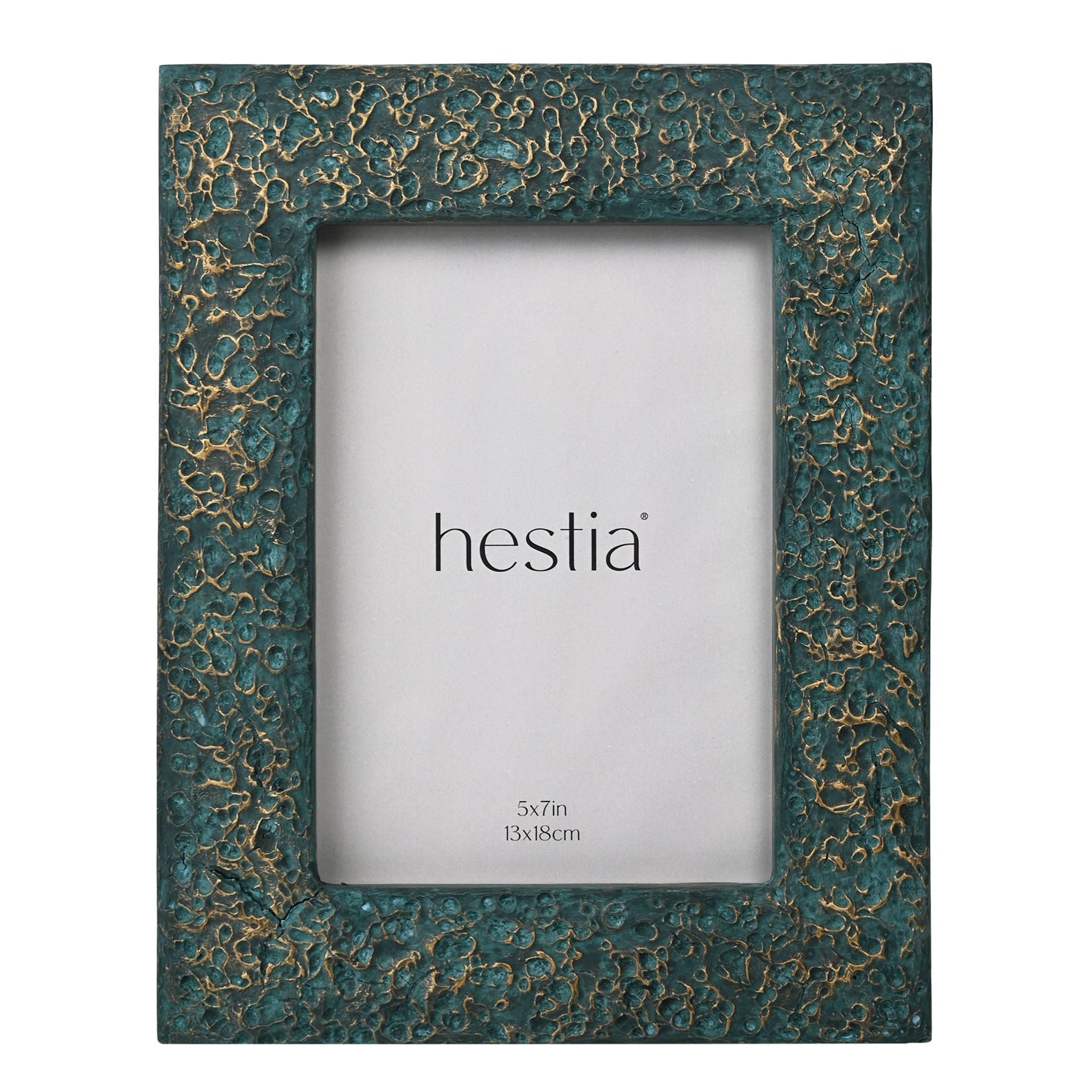Hestia Photo Frame Teal with Gold Imprint - 5" x 7"