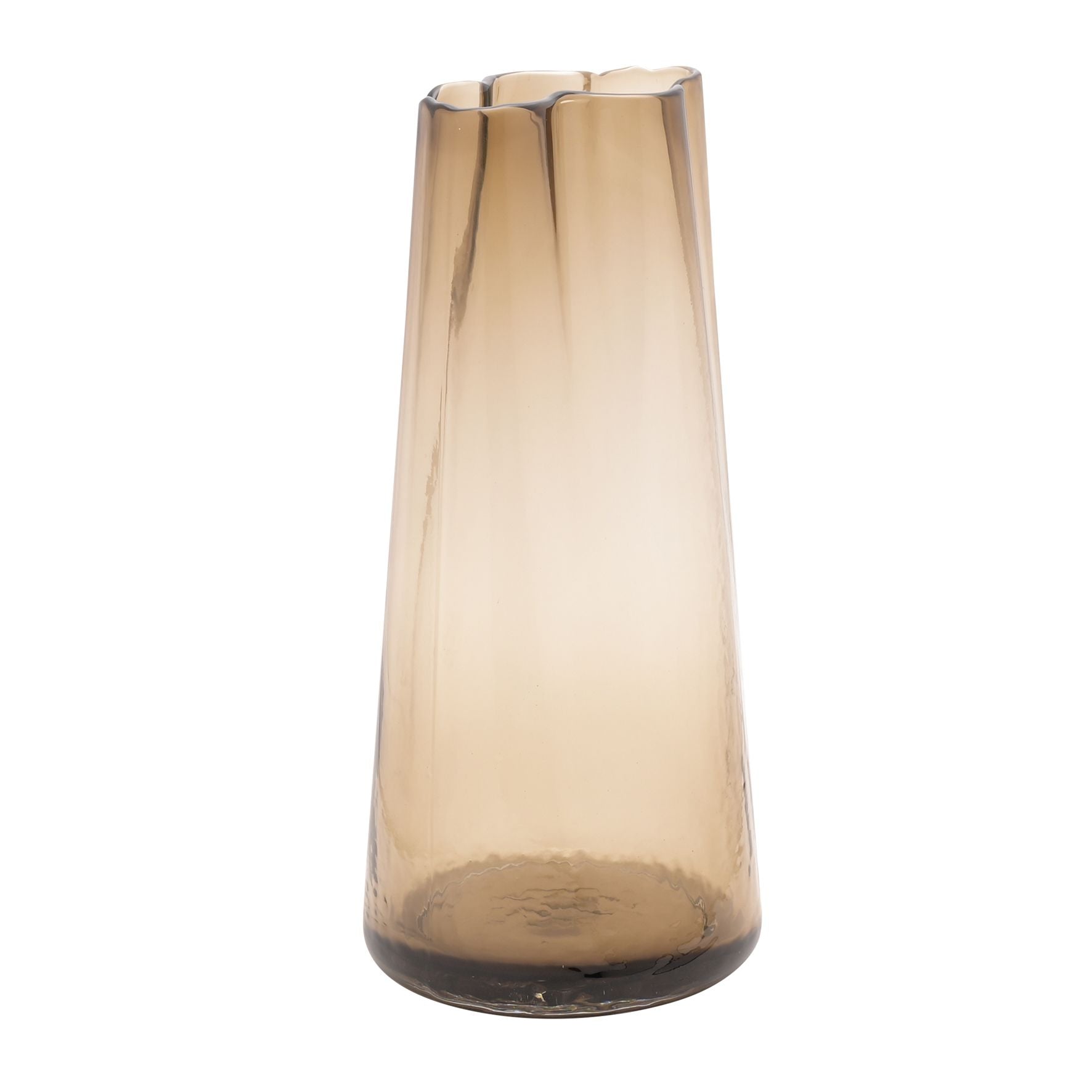 Hestia Glass Tall Vase - Scolloped Edge