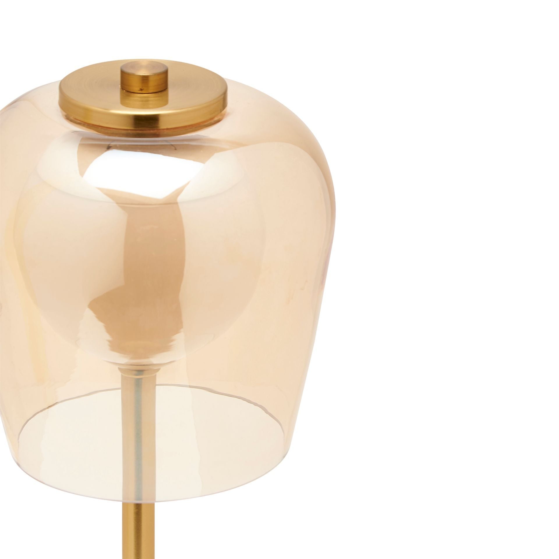 Hestia Bronze USB LED Touch Table Lamp  - Glass Shade