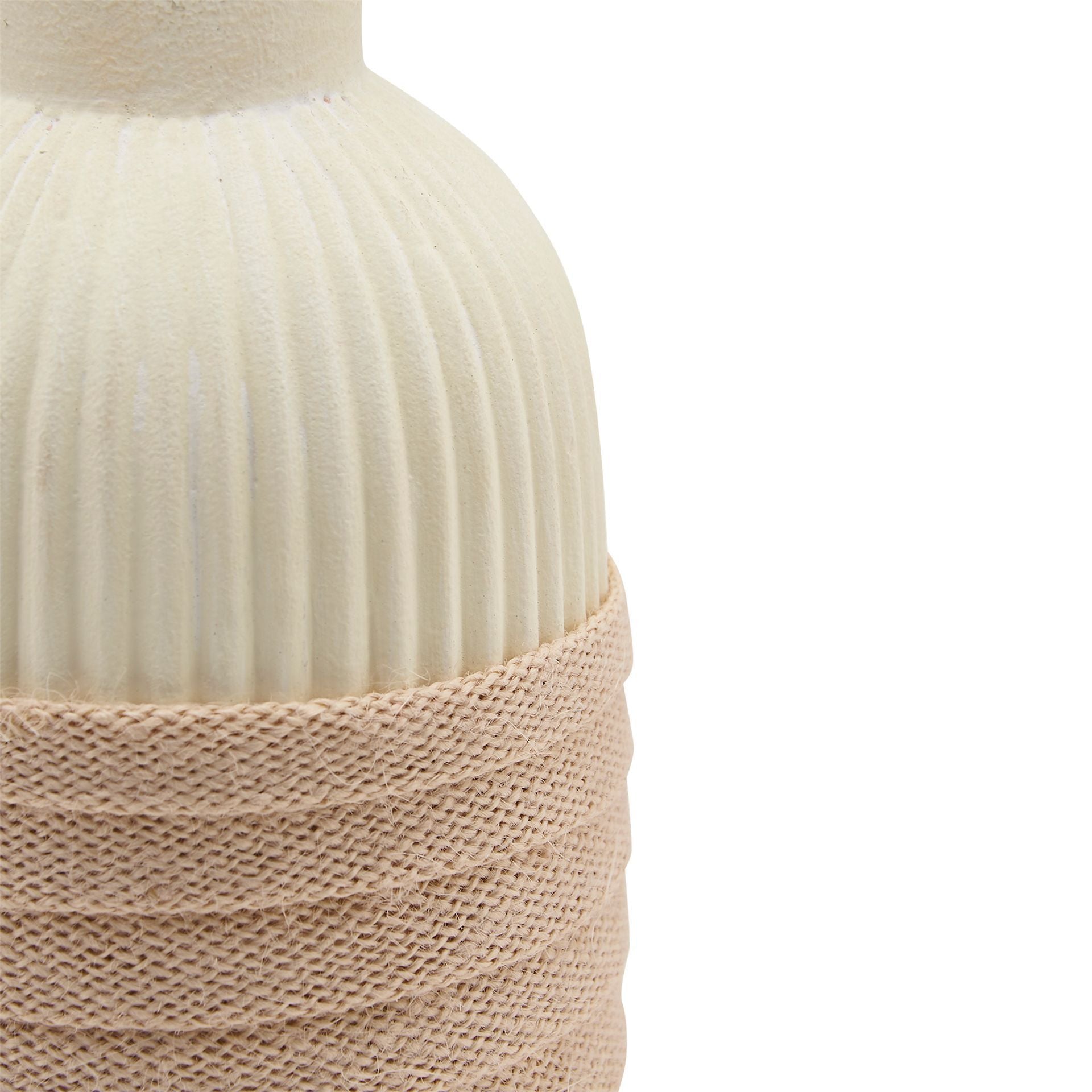 Hestia Slim Burlap Cream Ceramic Table Lamp