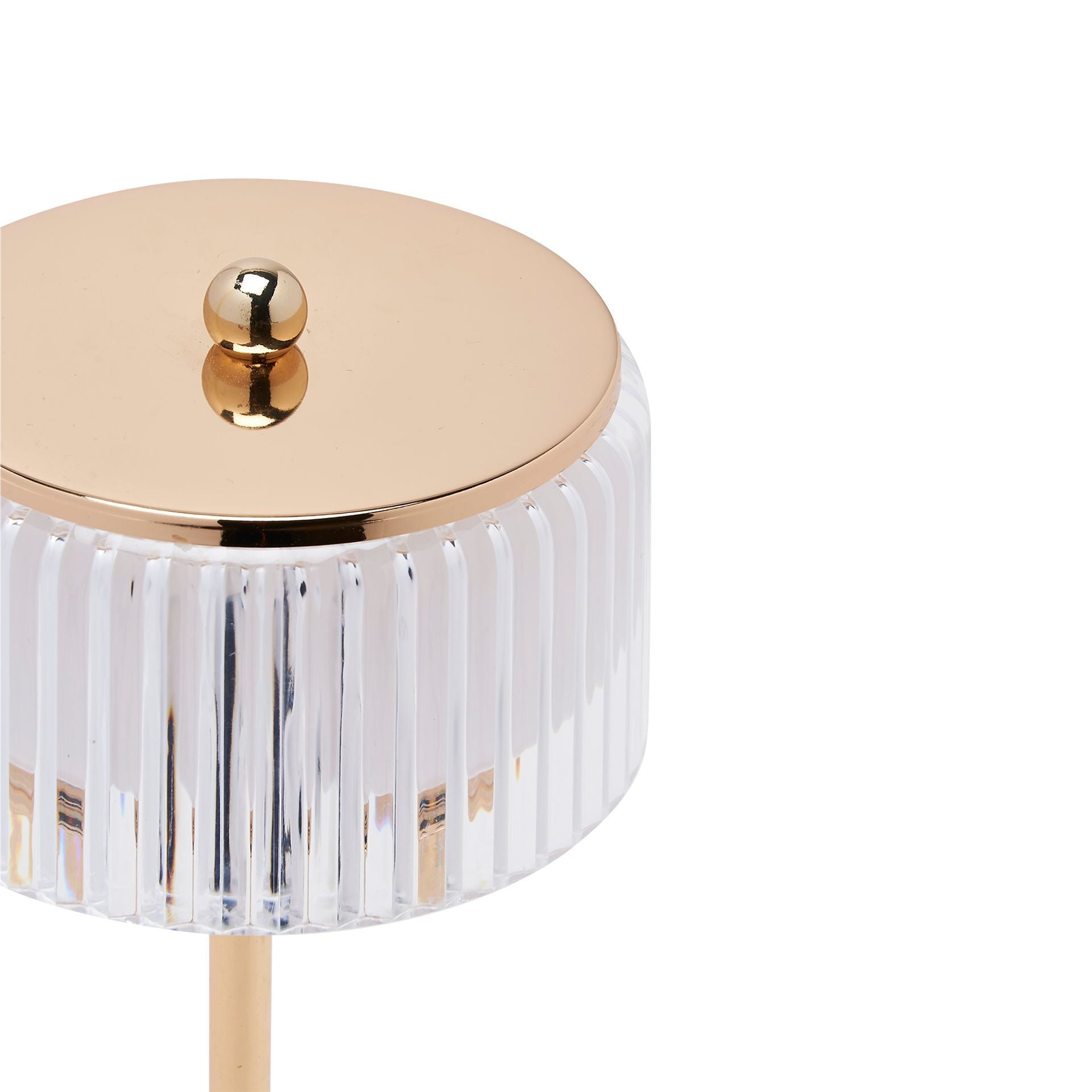 Hestia Crystal USB LED Touch Table Lamp with Gold Base & Trim