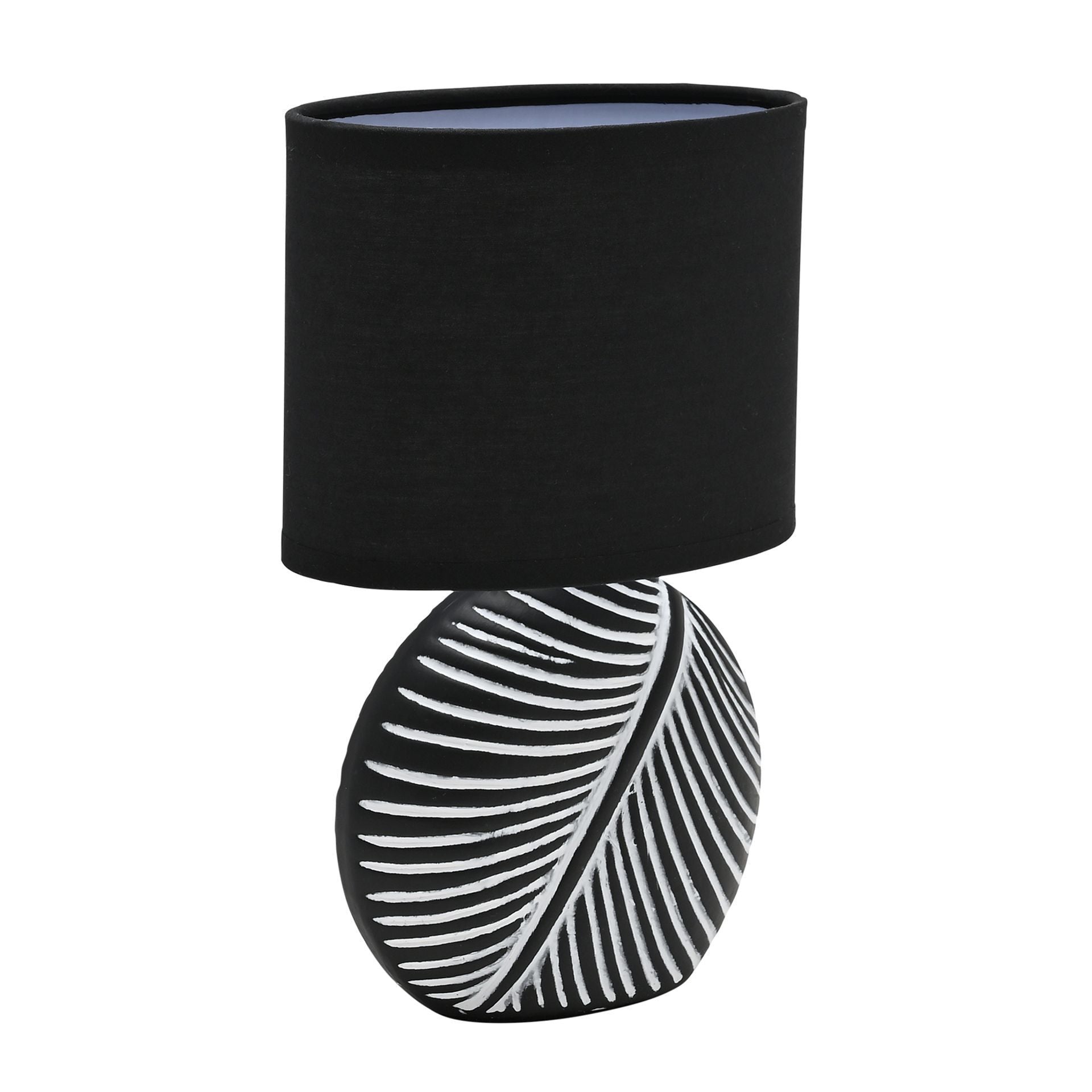 Hestia Black Circle Leaf Lamp - 24cm