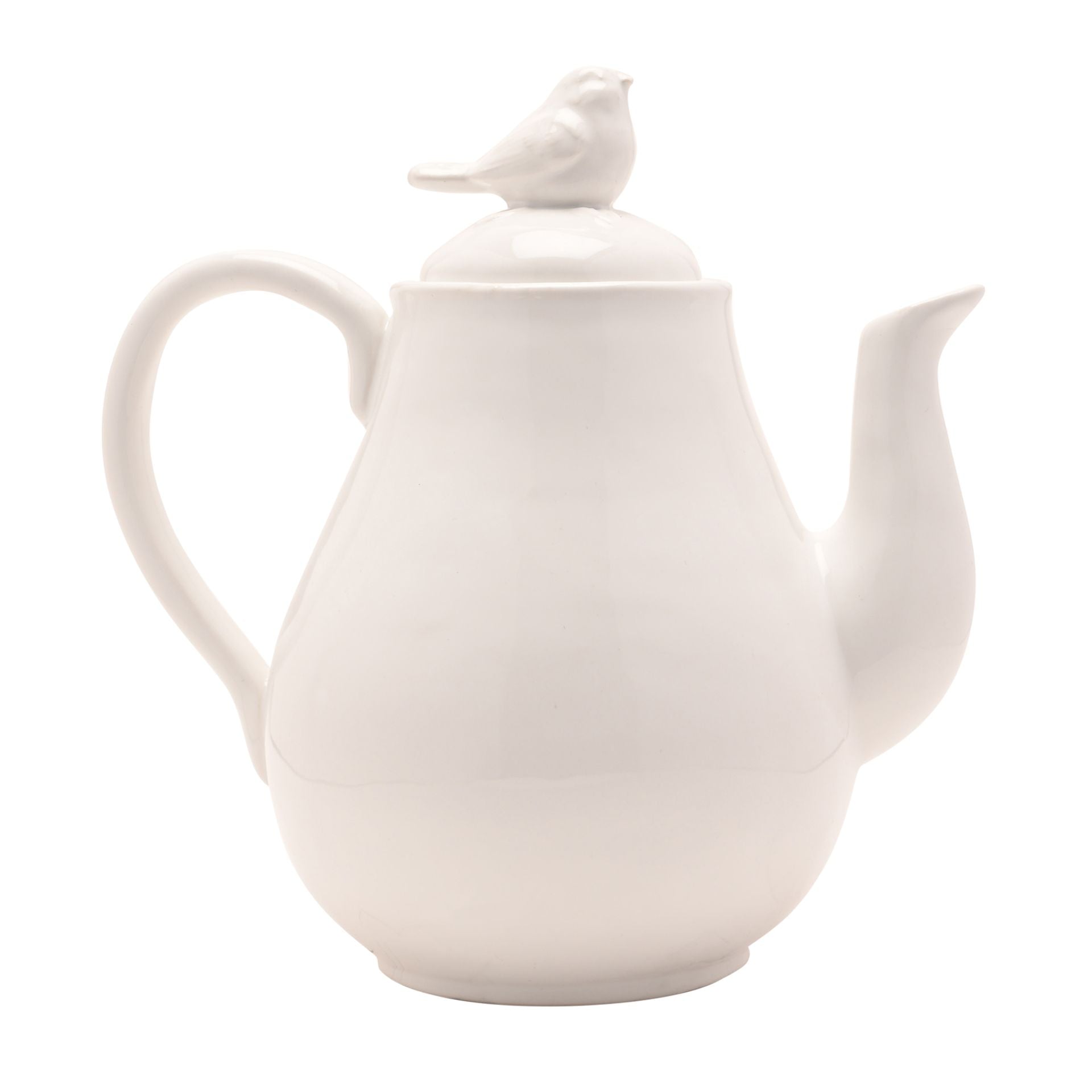 Hestia Tall White Floral Bird Teapot