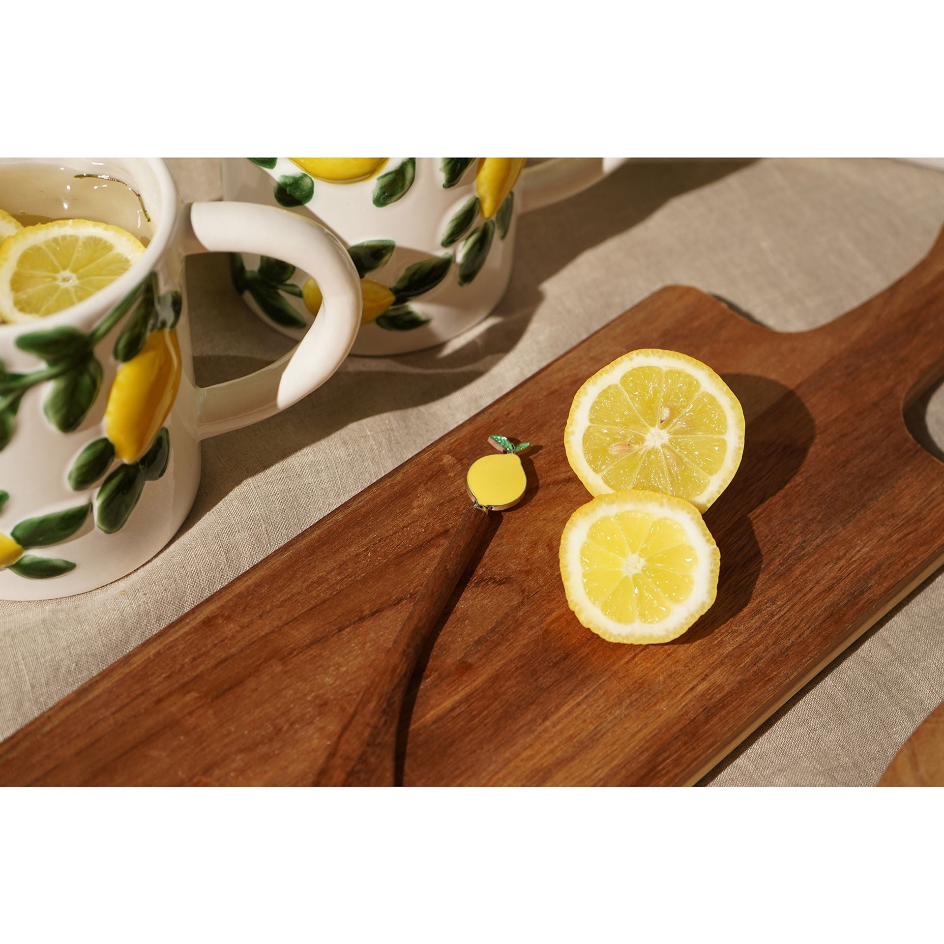 Hestia Oblong Serving Board with Handle & Lemon Spreader