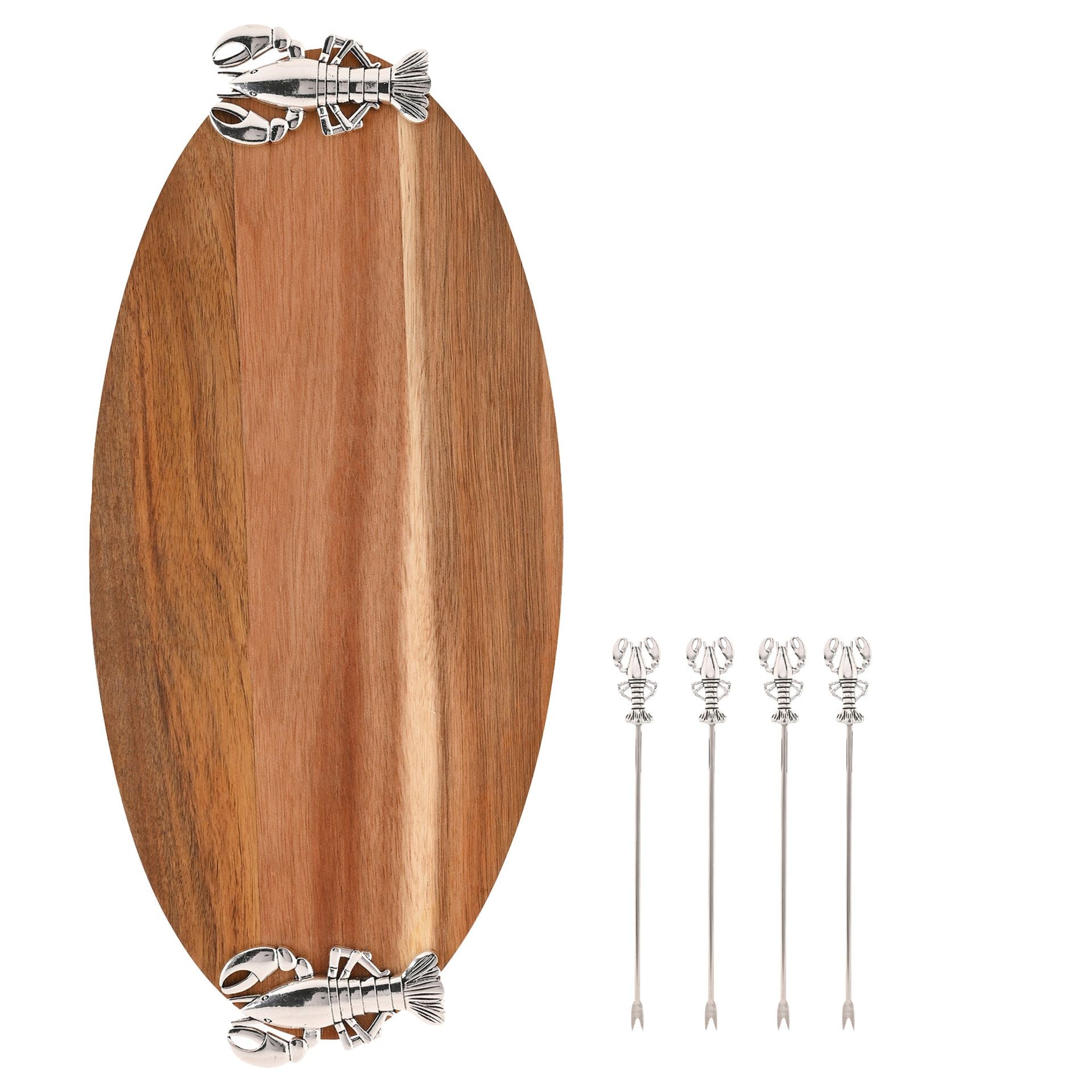 Hestia Lobster Oval Serving Board with 4 Picks