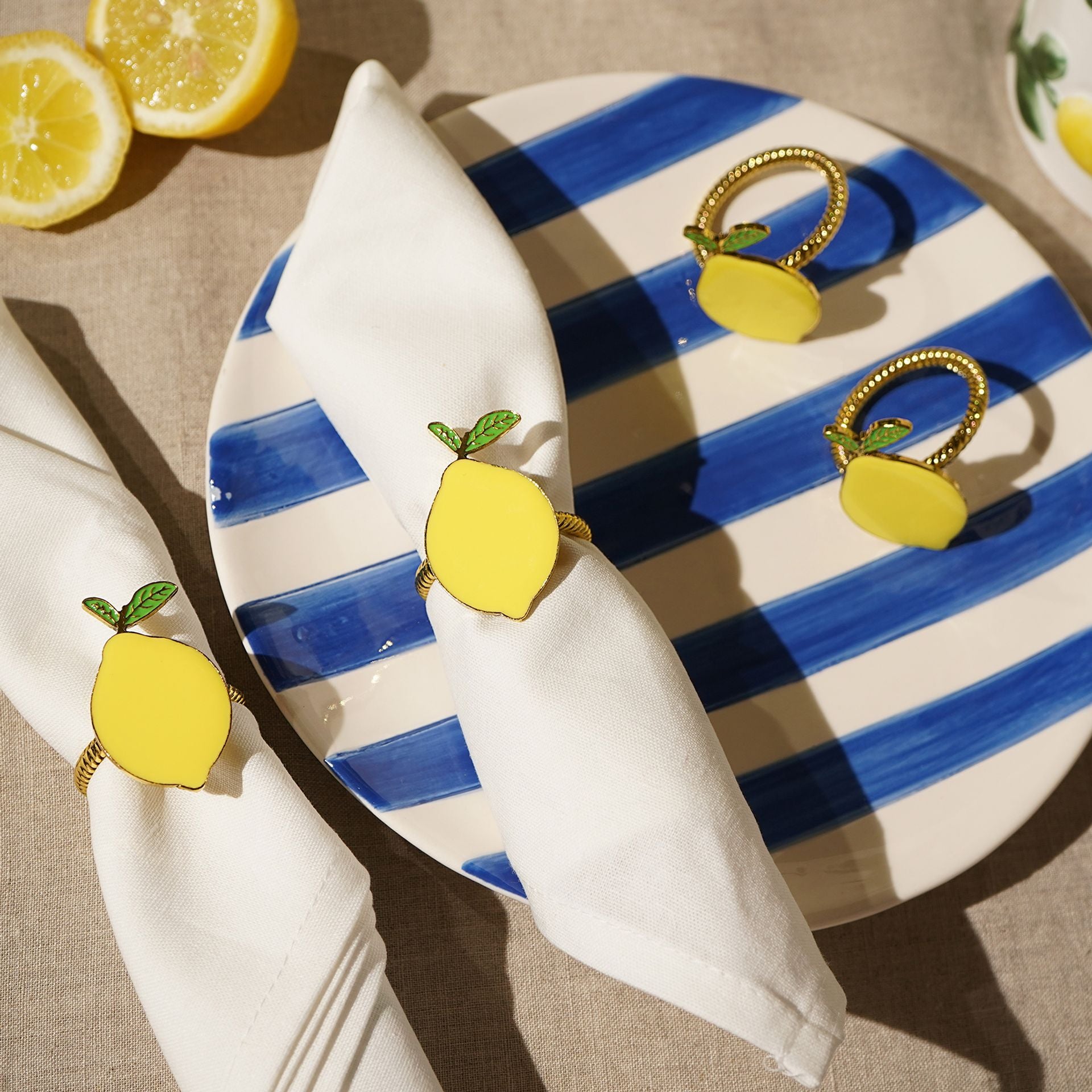 Hestia Set of 4 Lemon Napkin Rings