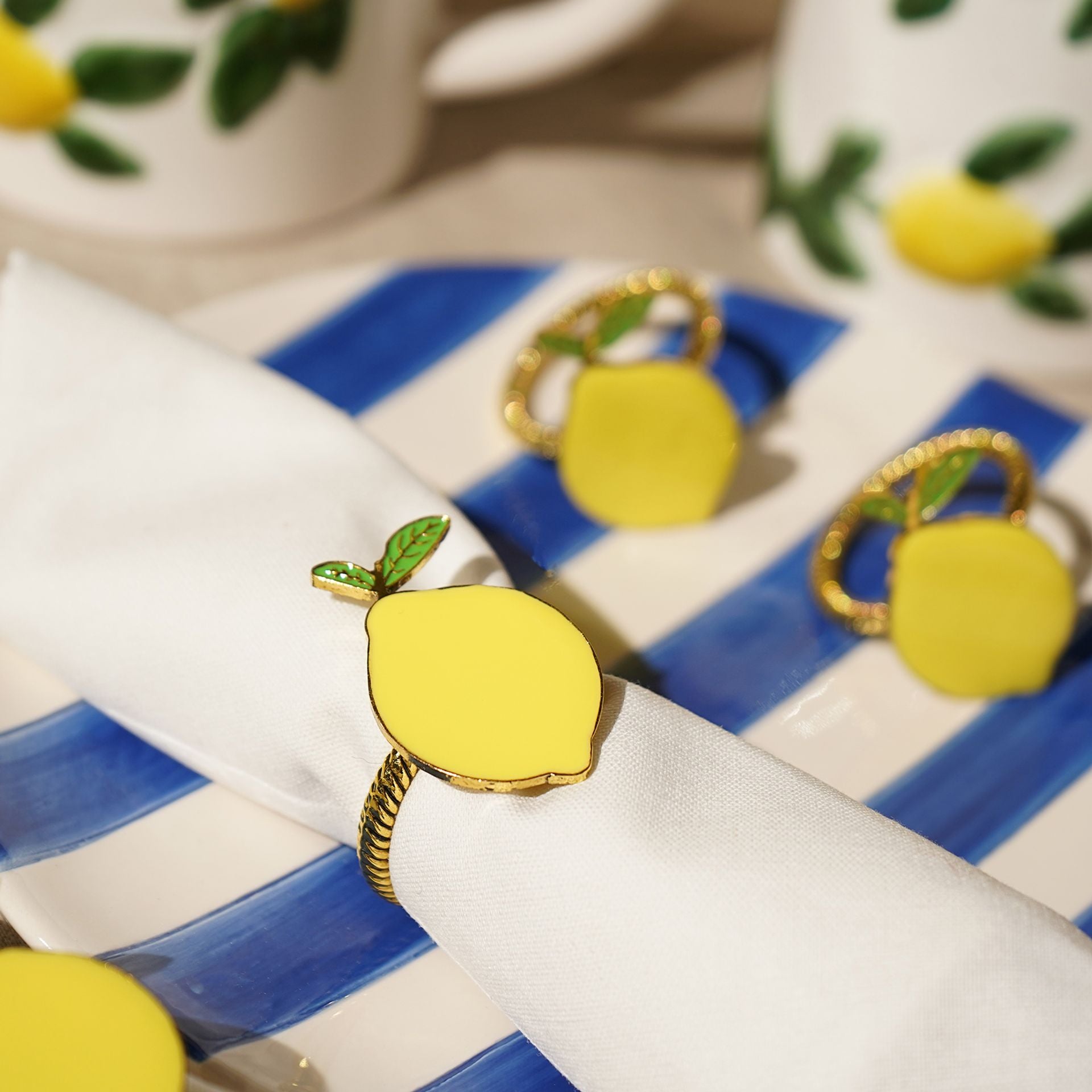 Hestia Set of 4 Lemon Napkin Rings