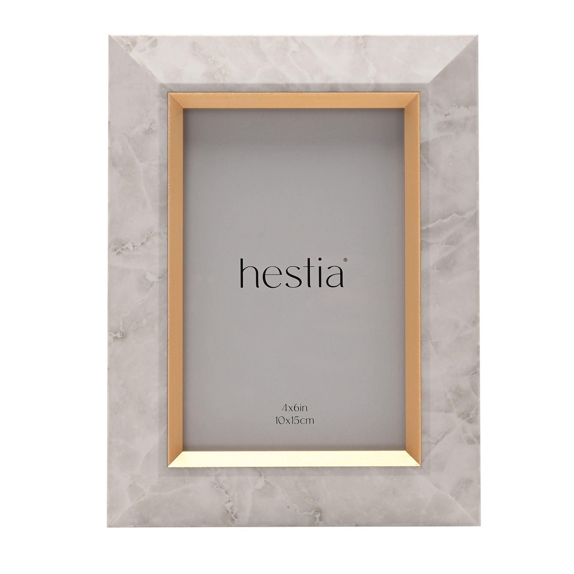 Hestia White Marble & Gold Photo Frame 4" x 6"