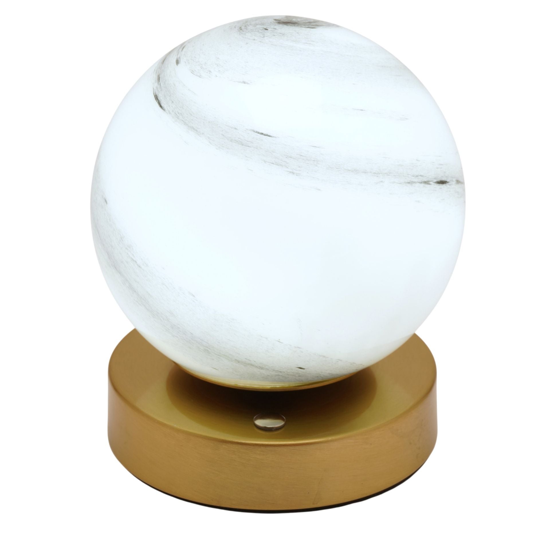 Hestia Marbled Glass Bronze Ball USB LED Touch Table Lamp