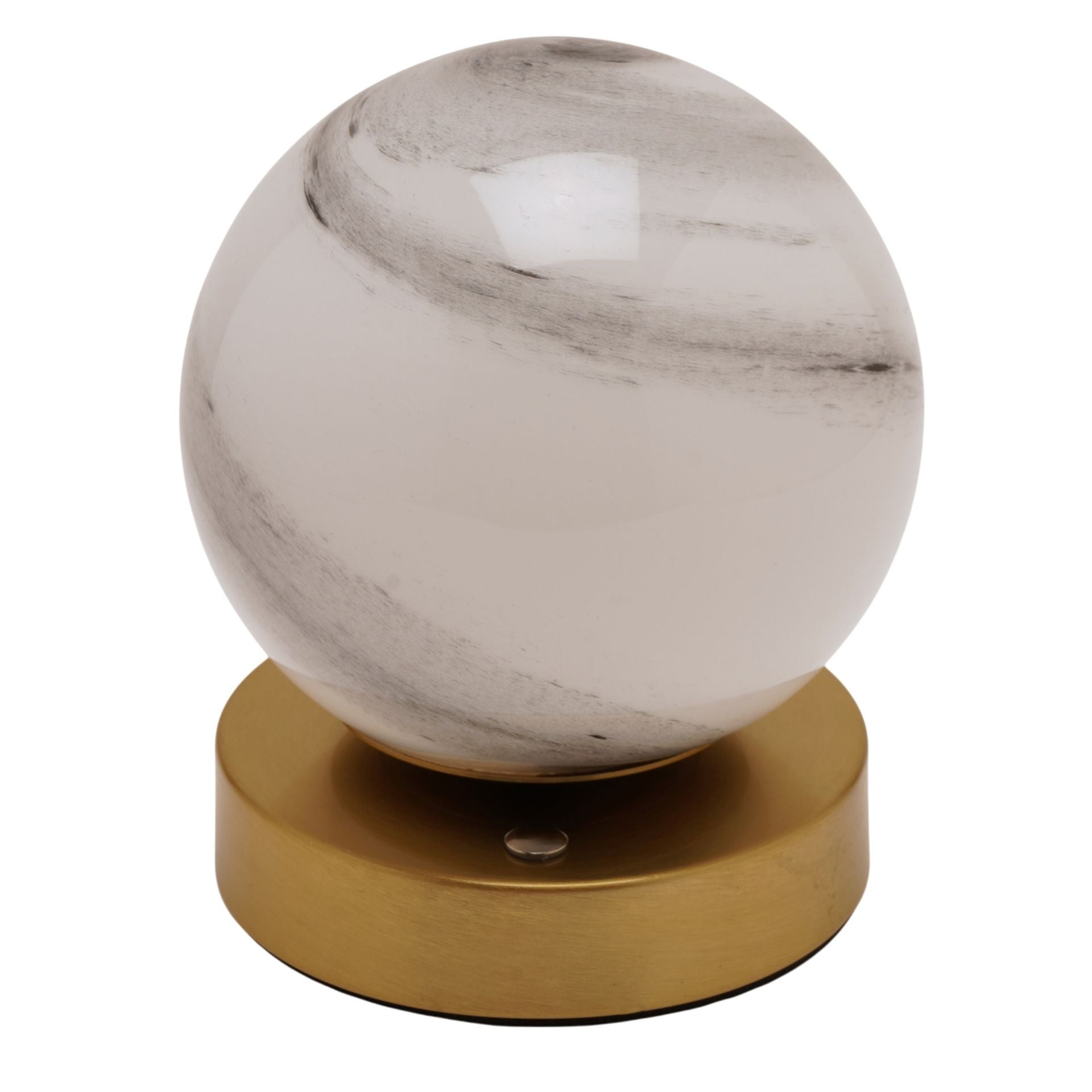 Hestia Marbled Glass Bronze Ball USB LED Touch Table Lamp