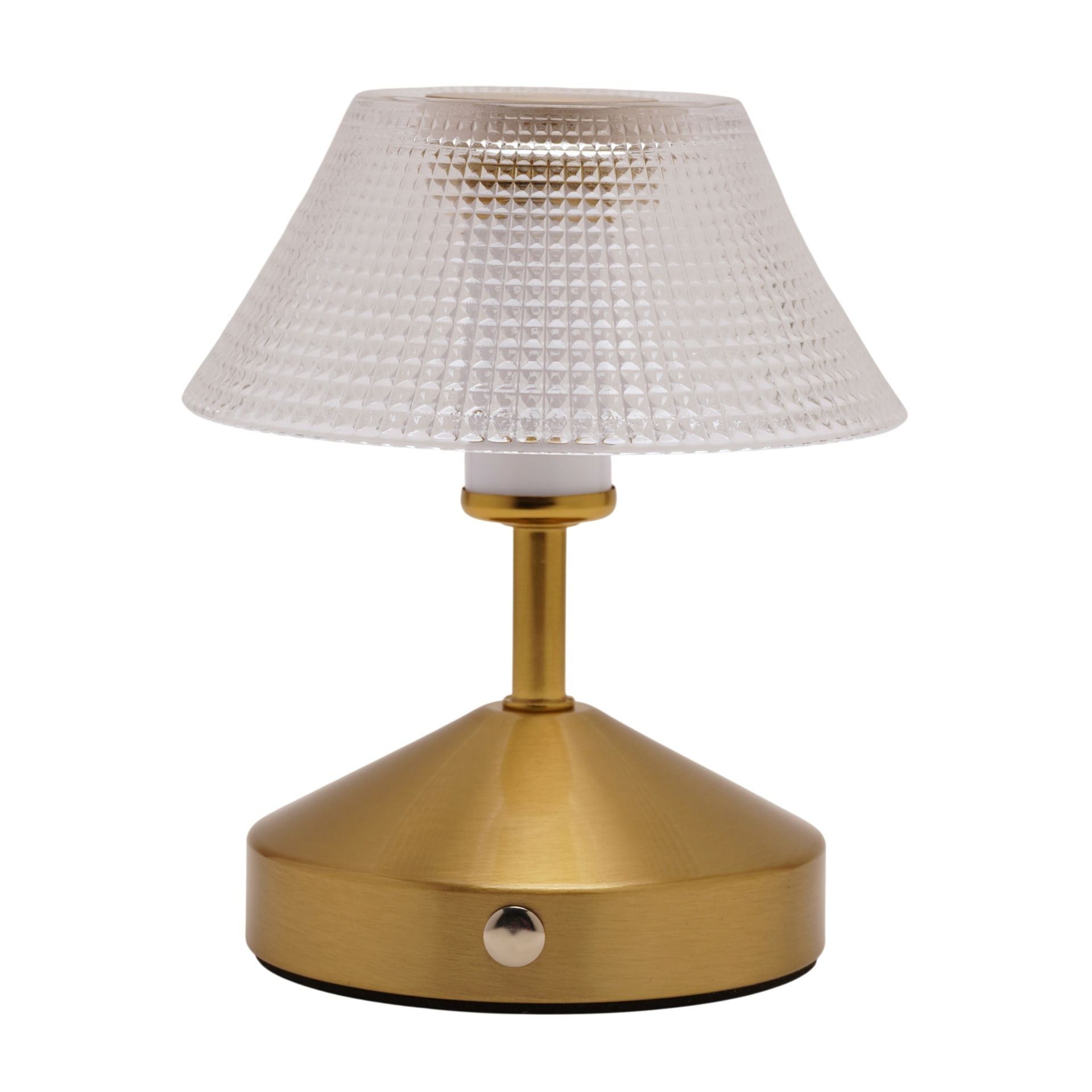 Hestia Small Etched Glass Bronze USB LED Touch Table Lamp