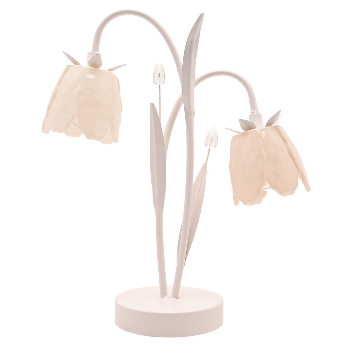 Hestia Floral 2 Stem LED Table Lamp - Cream