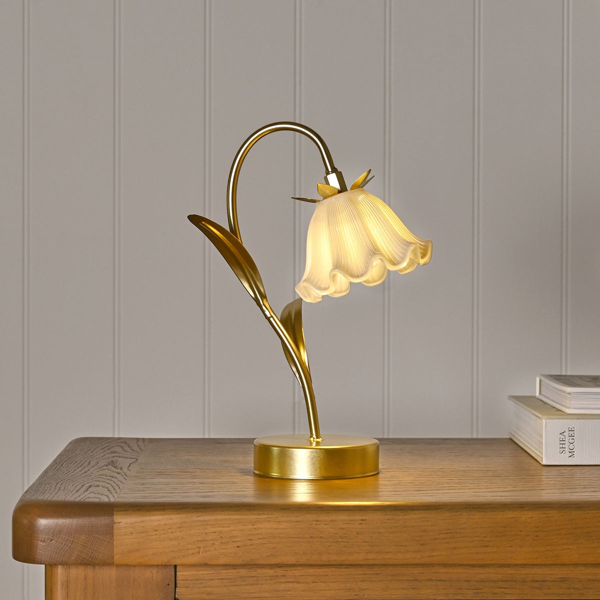 Hestia Floral Stem LED Table Lamp - Gold