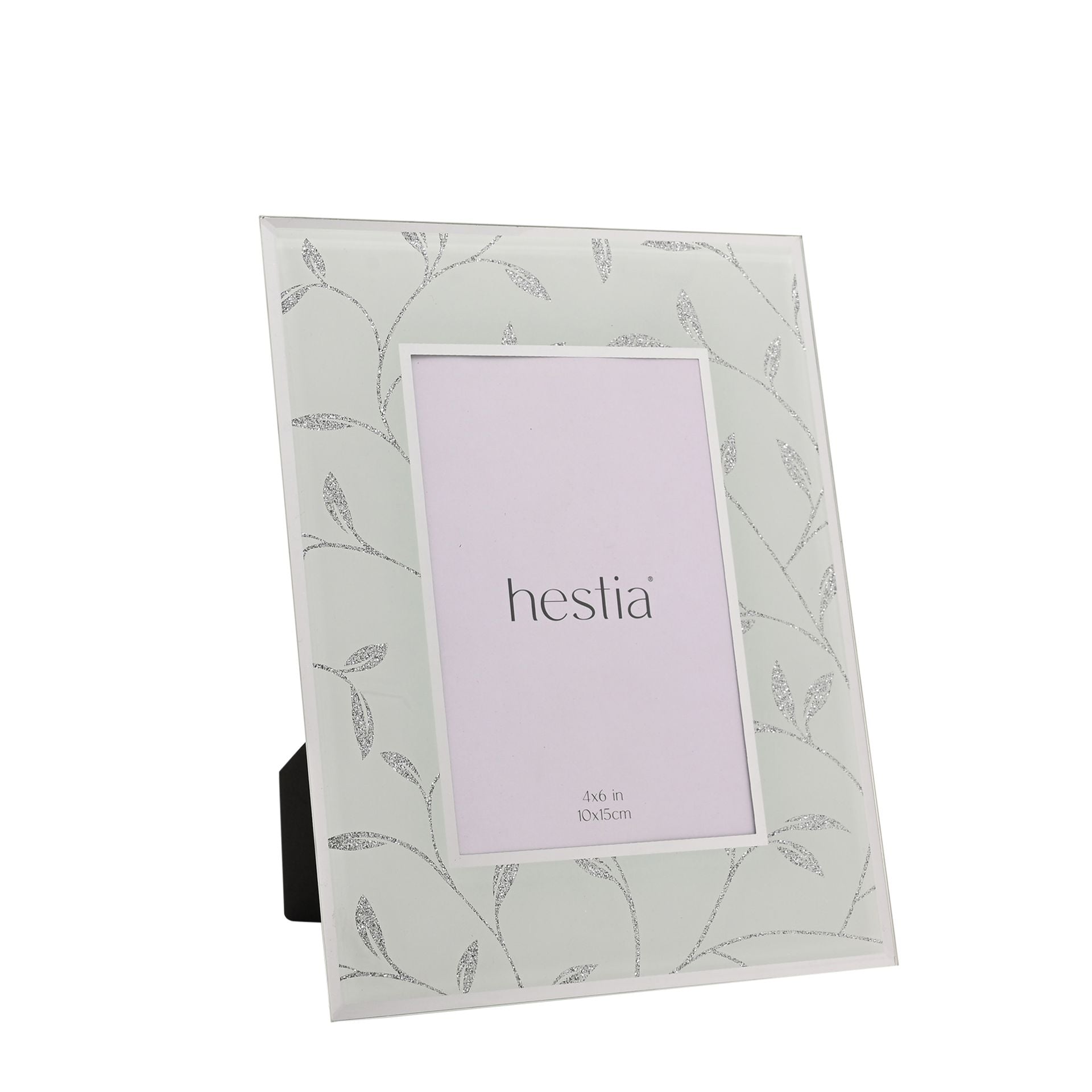 Hestia Glitter Leaf Design Photo Frame 4" x 6"