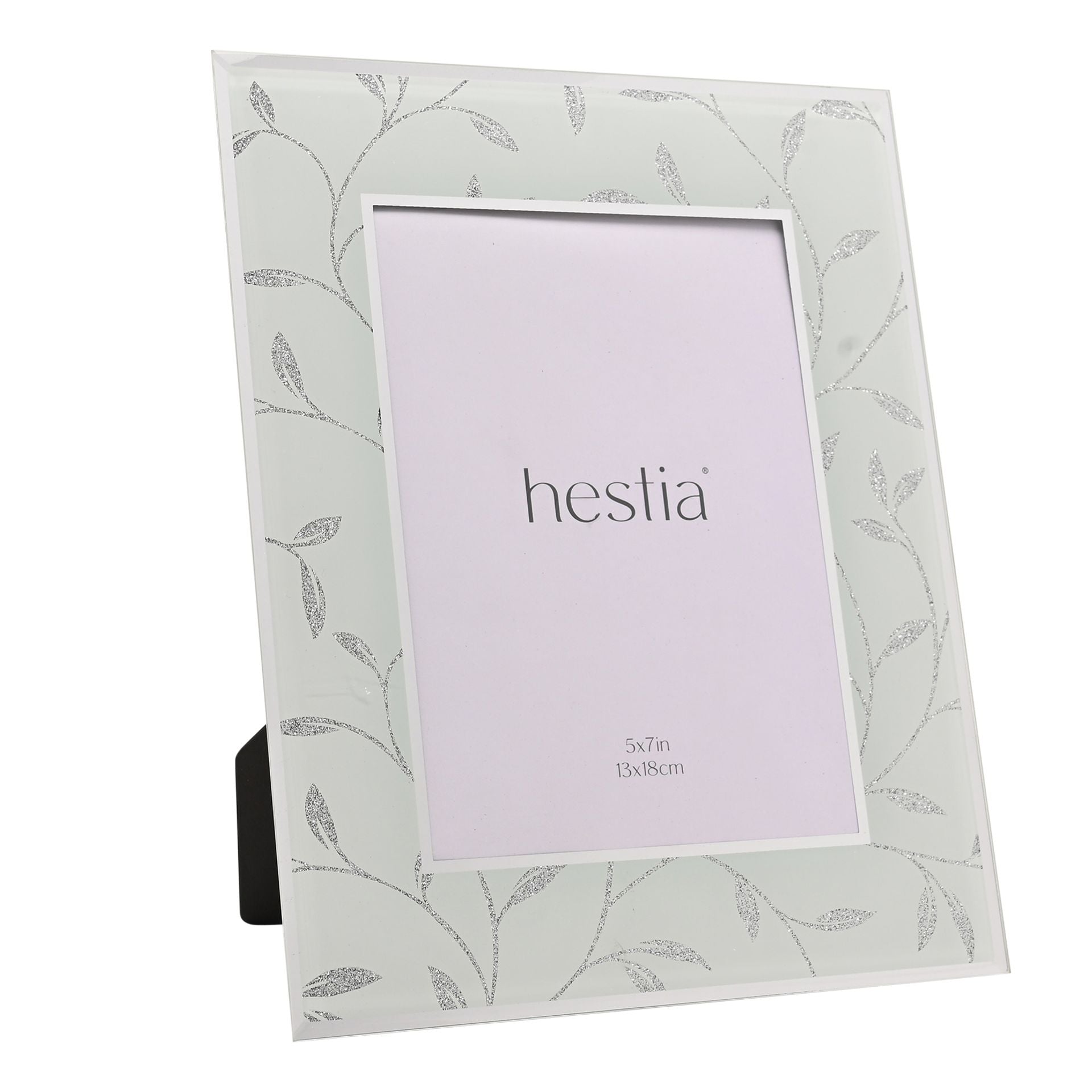 Hestia Glitter Leaf Design Photo Frame 5" x 7"