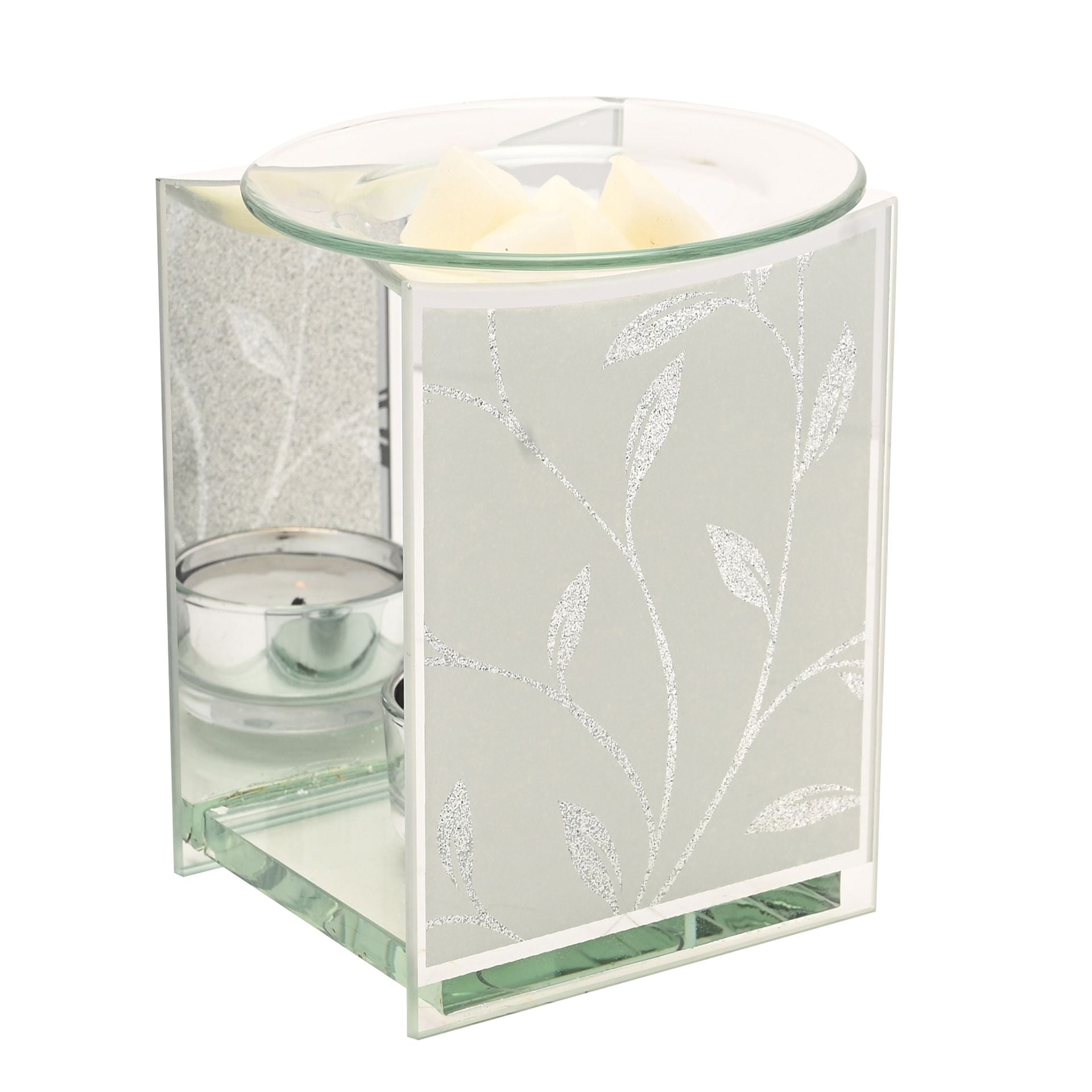 Hestia Glitter Leaf Design Oil Burner