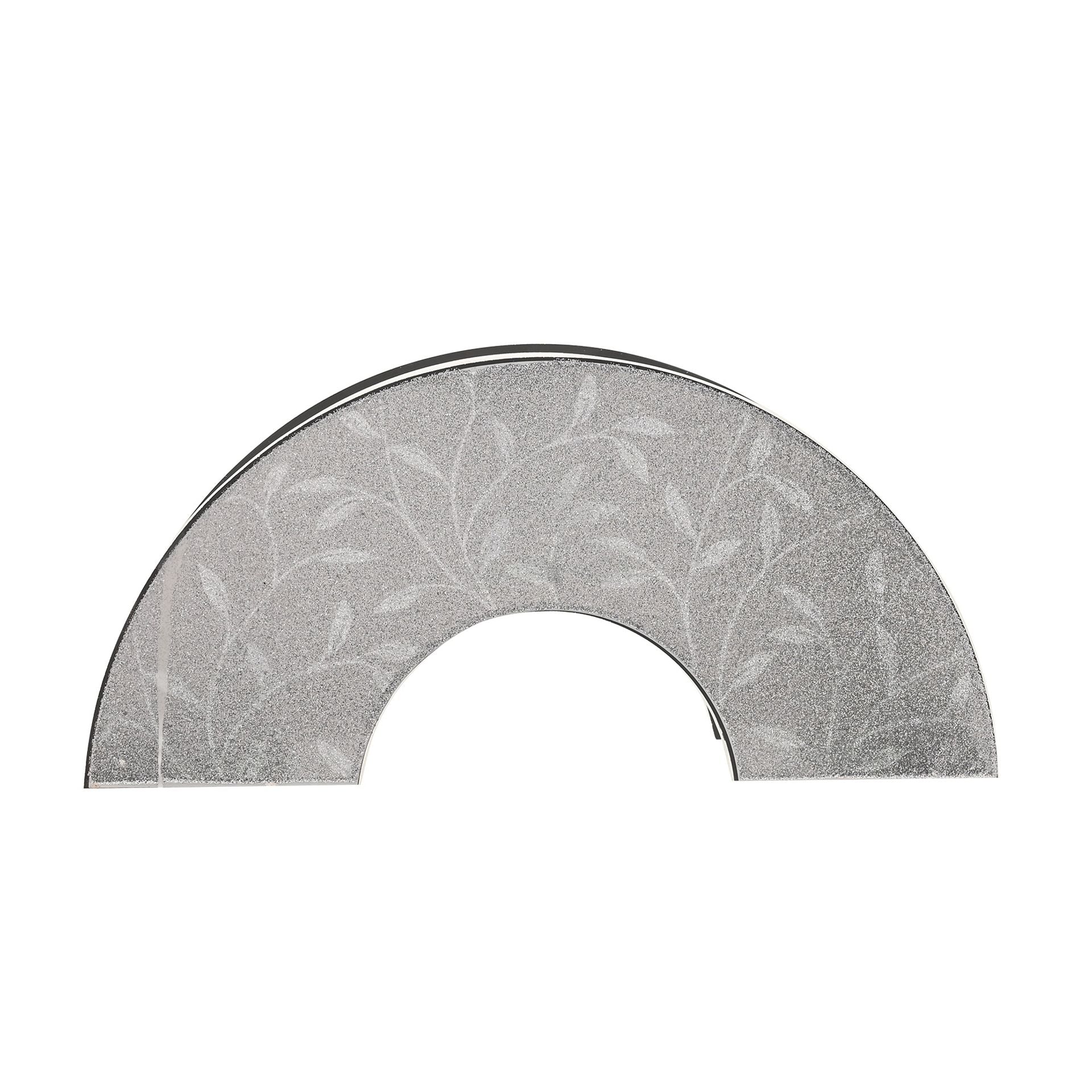 Hestia Glitter Leaf Design Triple Tealight Holder