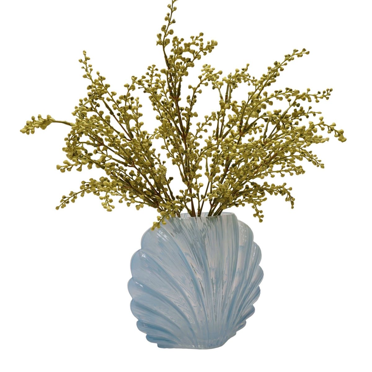 Hestia Blue Shell Shaped Glass Vase
