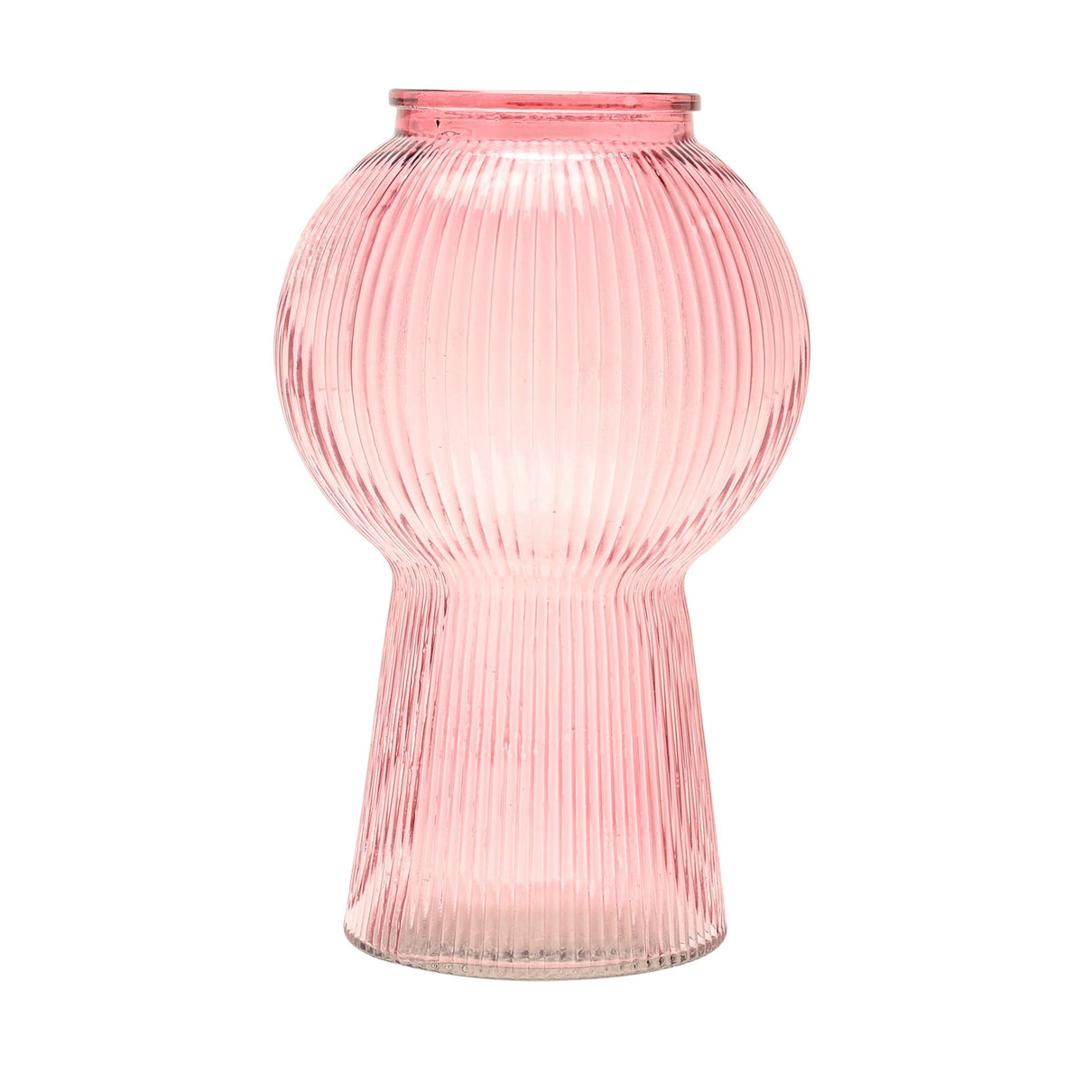 Hestia Pink Glass Balloon Shaped Vase 18cm