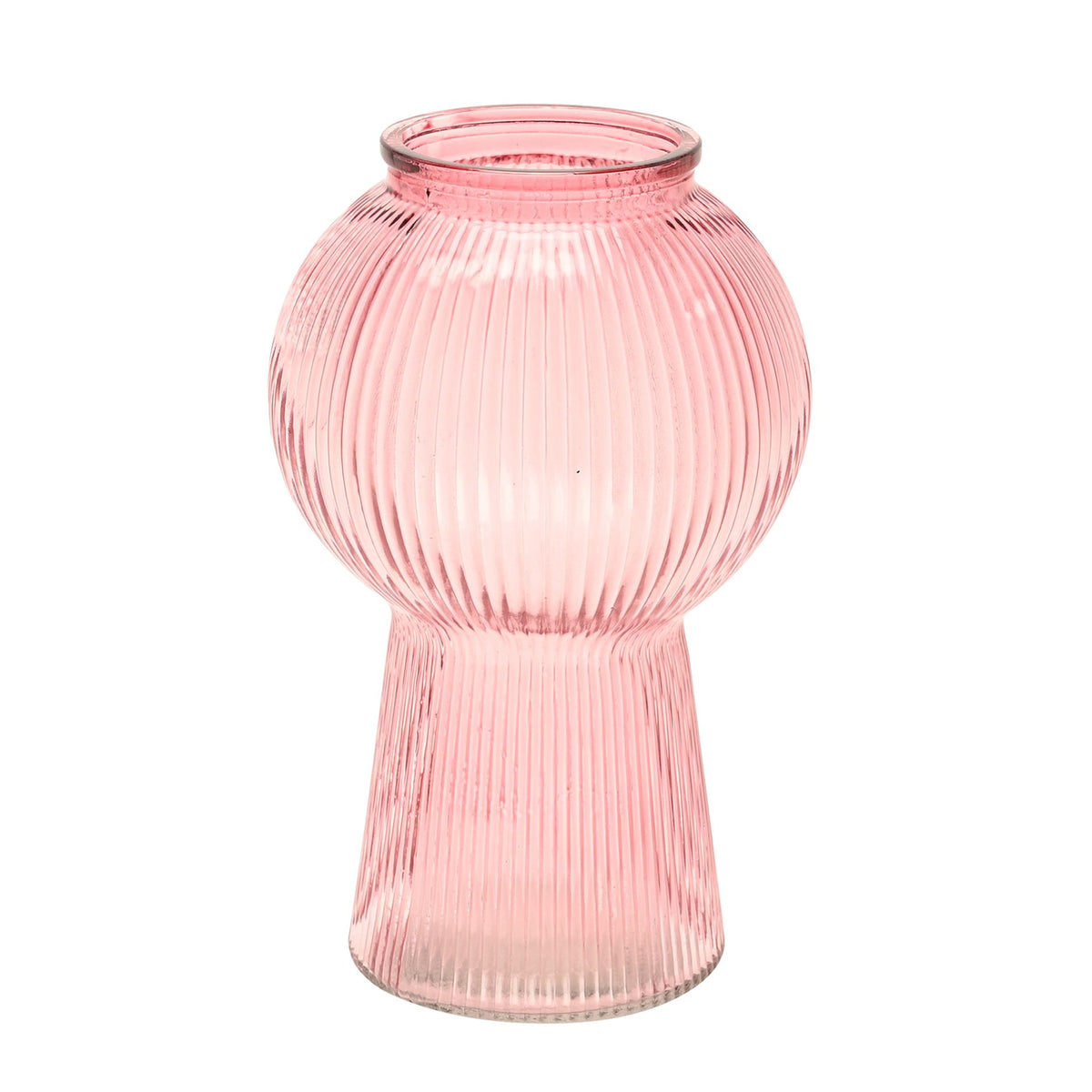 Hestia Pink Glass Balloon Shaped Vase 18cm