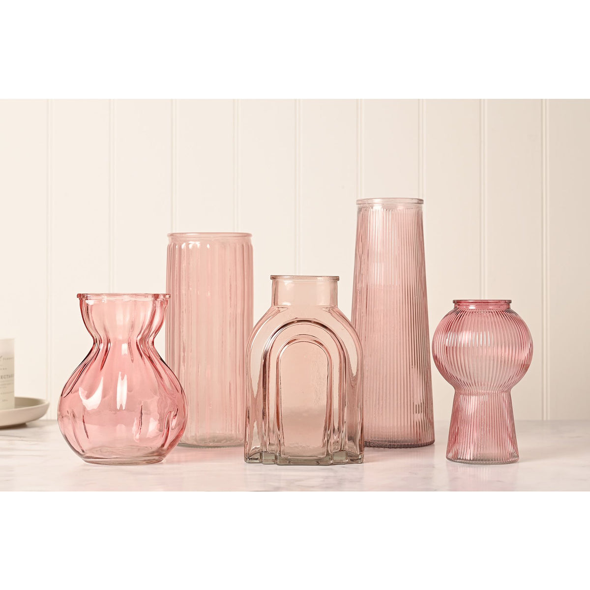Hestia Pink Glass Balloon Shaped Vase 18cm
