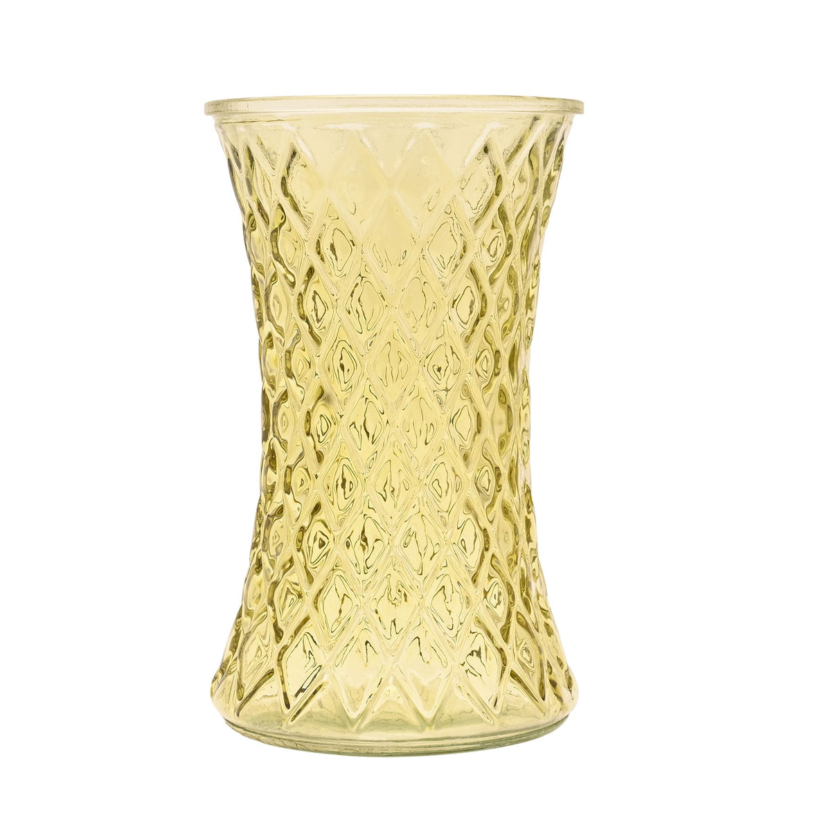 Hestia Cushion Effect Green Glass Vase 20cm
