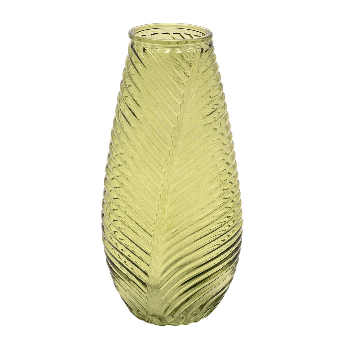 Hestia Green Ribbed Flute Vase 30cm