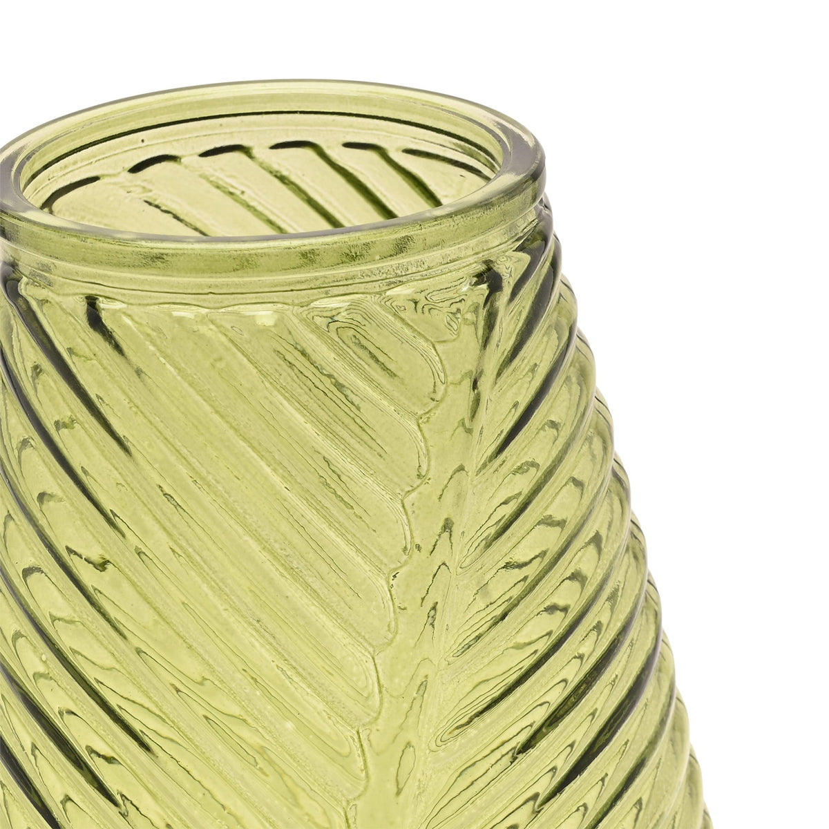 Hestia Green Ribbed Flute Vase 30cm