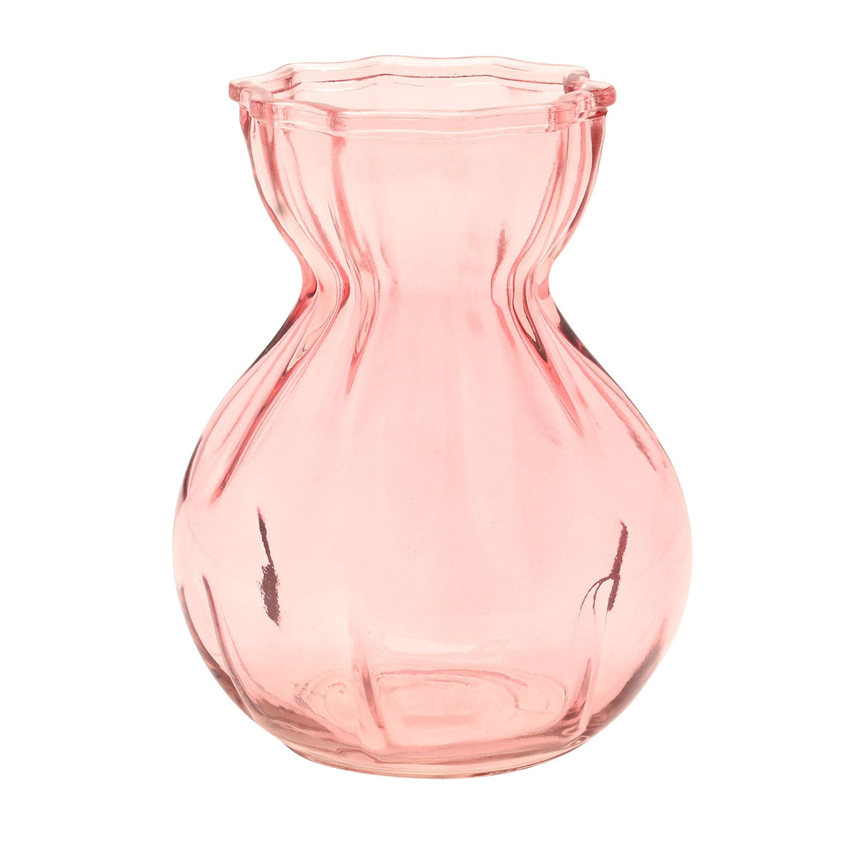 Hestia Pink Ruffled Vase 18cm
