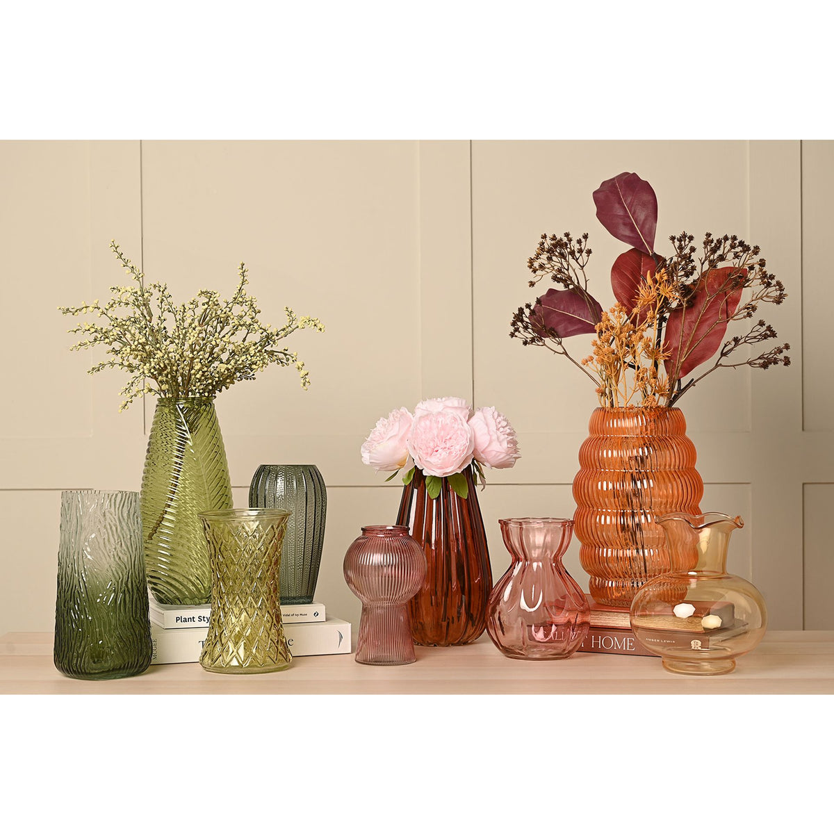 Hestia Ombre Green& Clear Vase 23cm