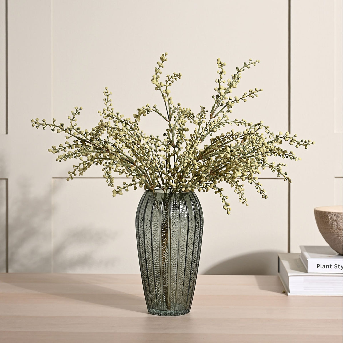 Hestia Green Rippled Vase 19cm