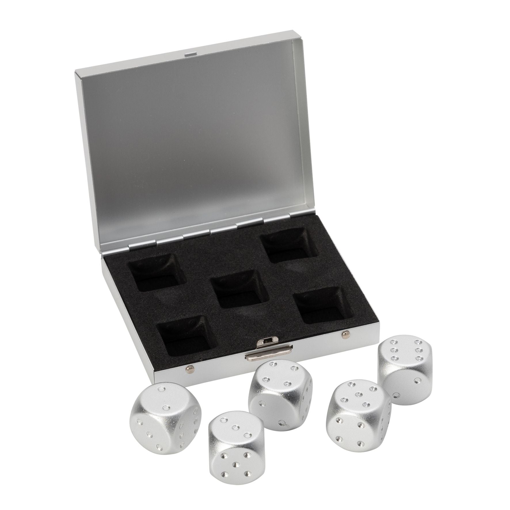 Mad Man Silver Brushed Stainless Dice Set