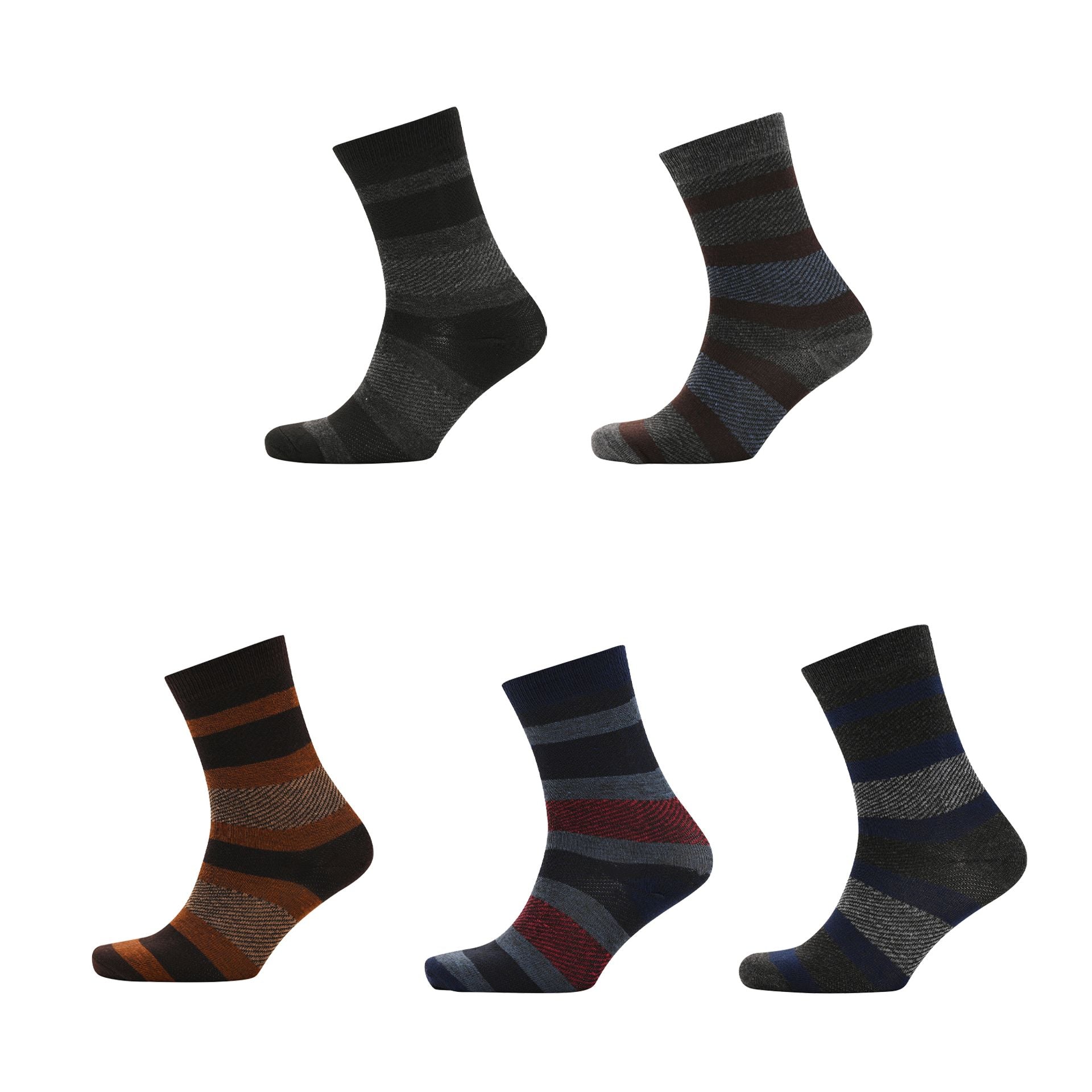 Mad Man Striped Socks 5 Pair Boxed