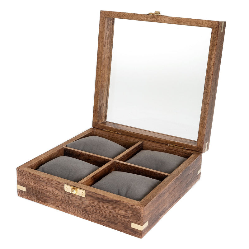 Harvey Makin Wooden Watch Box Holds 4 Watches