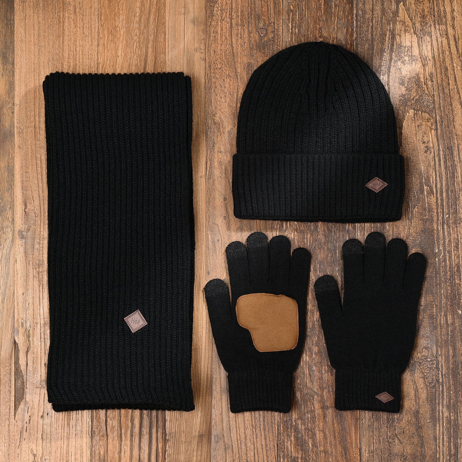 Harvey Makin Layers Hat, Gloves and Scarf Gift Set - Black