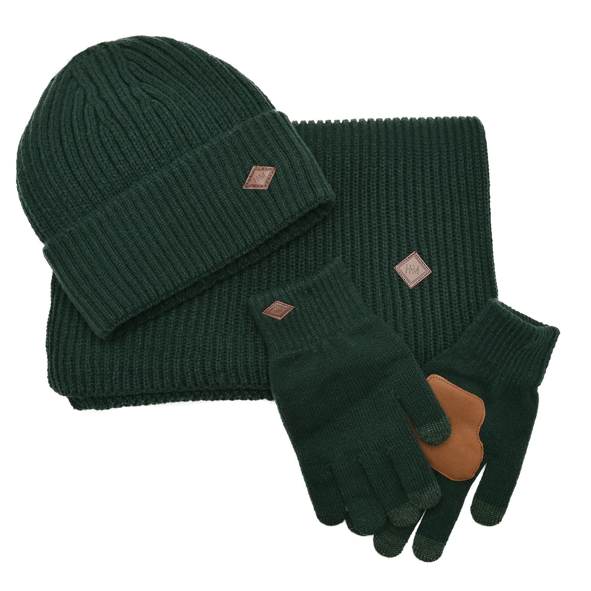 Harvey Makin Layers Hat, Gloves and Scarf Gift Set - Green