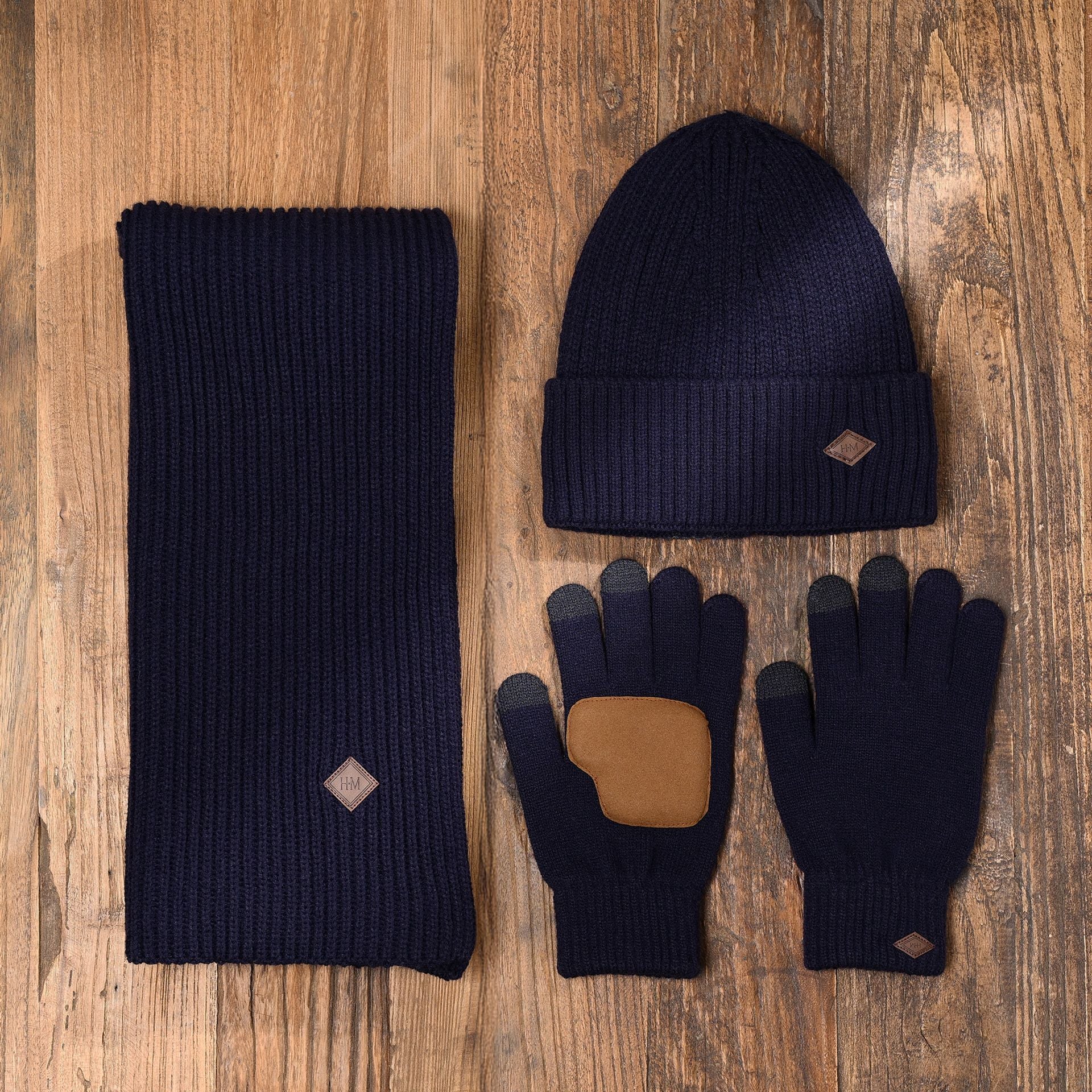 Harvey Makin Layers Hat, Gloves and Scarf Gift Set - Navy Blue