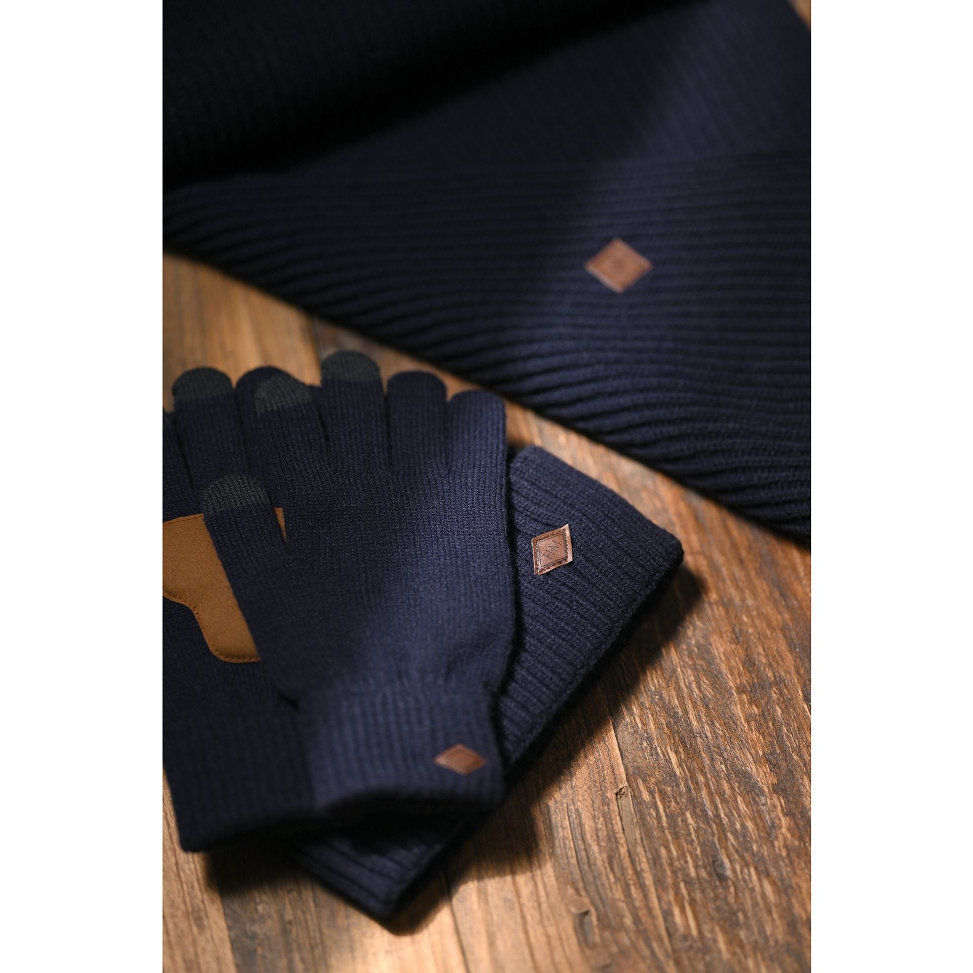 Harvey Makin Layers Hat, Gloves and Scarf Gift Set - Navy Blue