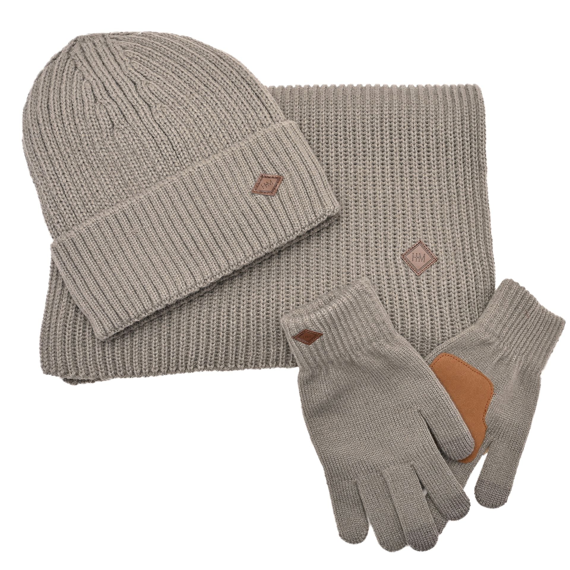 Harvey Makin Layers Hat, Gloves and Scarf Gift Set - Grey