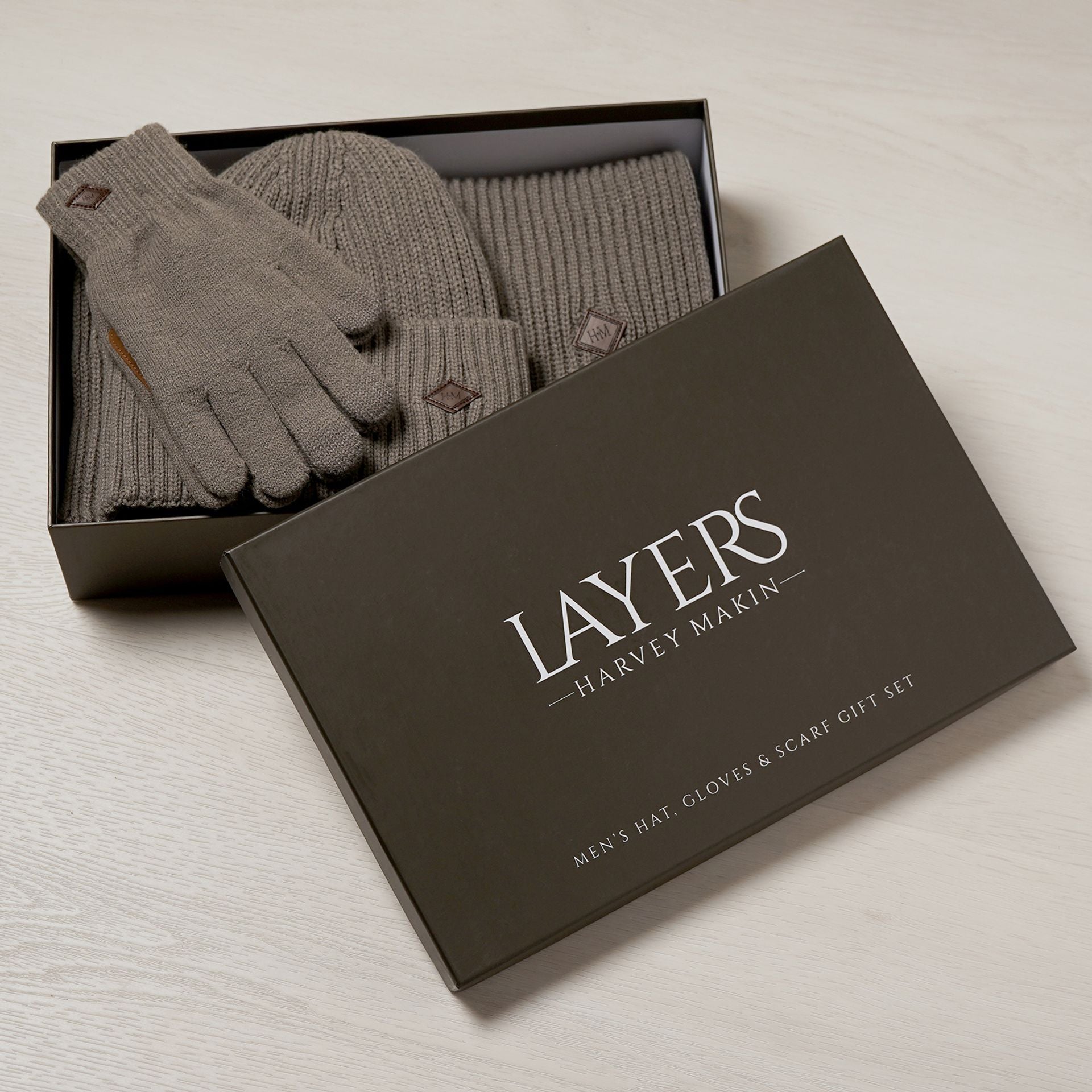 Harvey Makin Layers Hat, Gloves and Scarf Gift Set - Grey