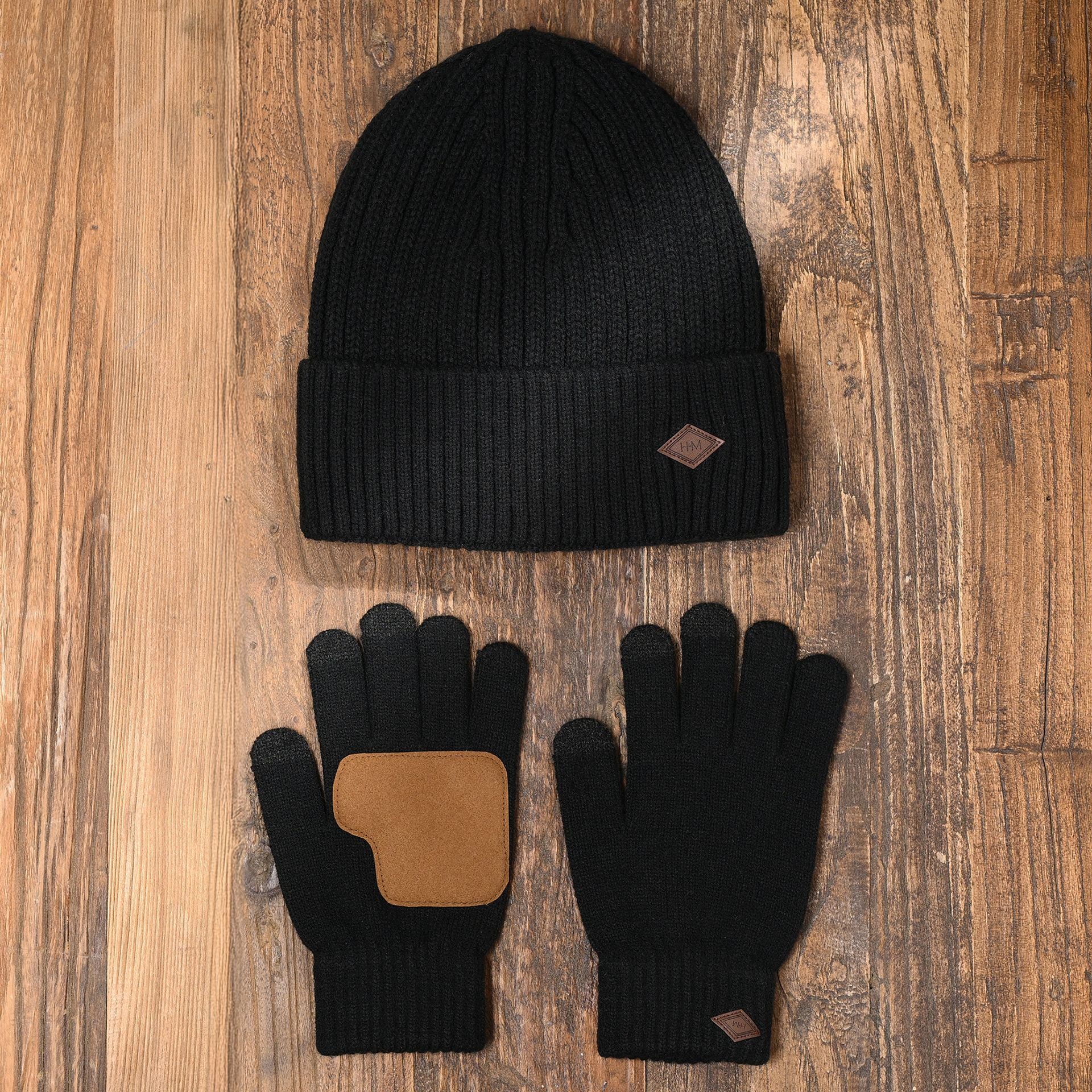 Harvey Makin Layers Hat and Gloves Gift Set - Black