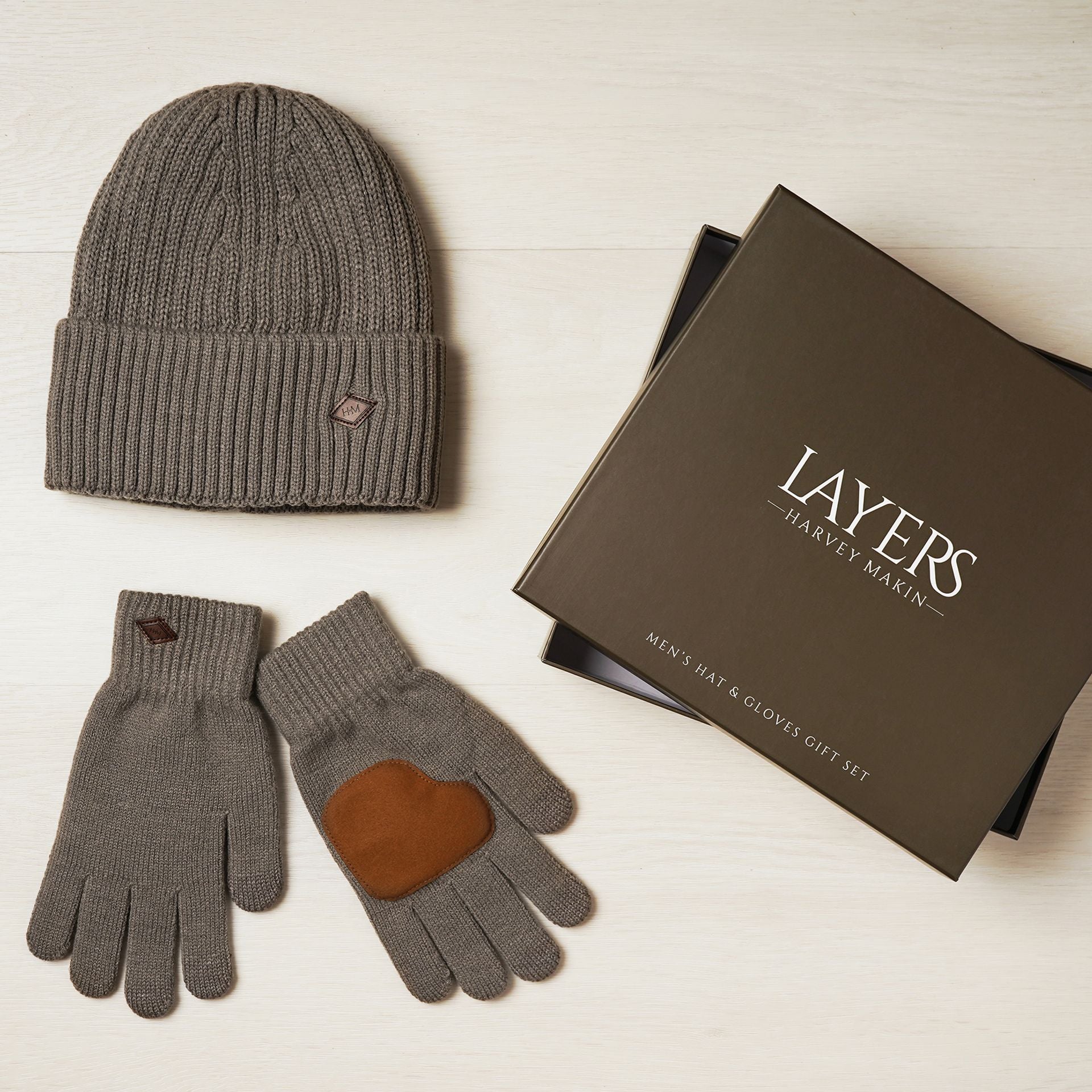 Harvey Makin Layers Hat and Gloves Gift Set - Grey