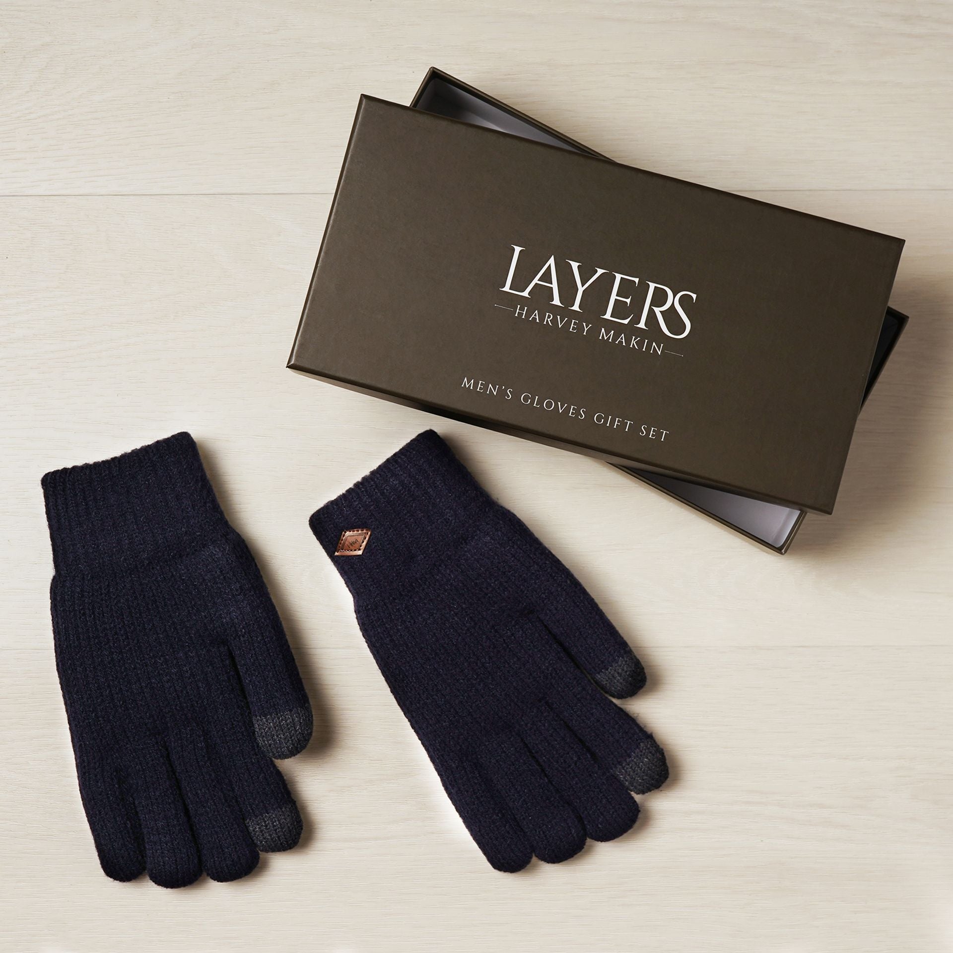 Harvey Makin Layers Gloves Gift Set - Navy Blue