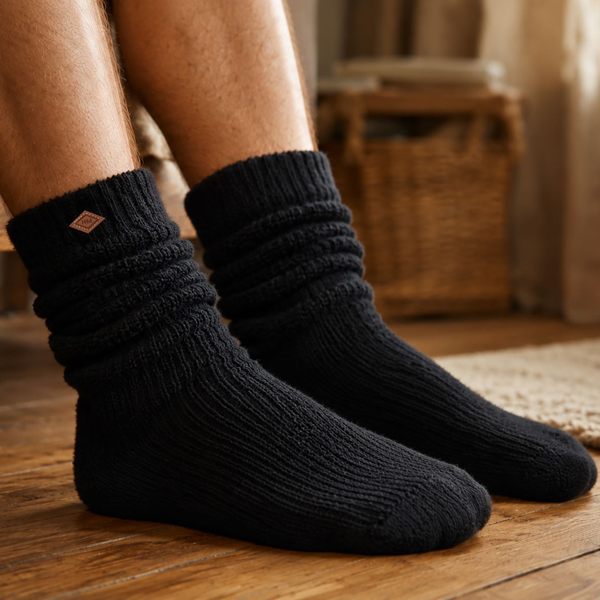 Harvey Makin Layers Chunky Socks Size 5-11 - Black