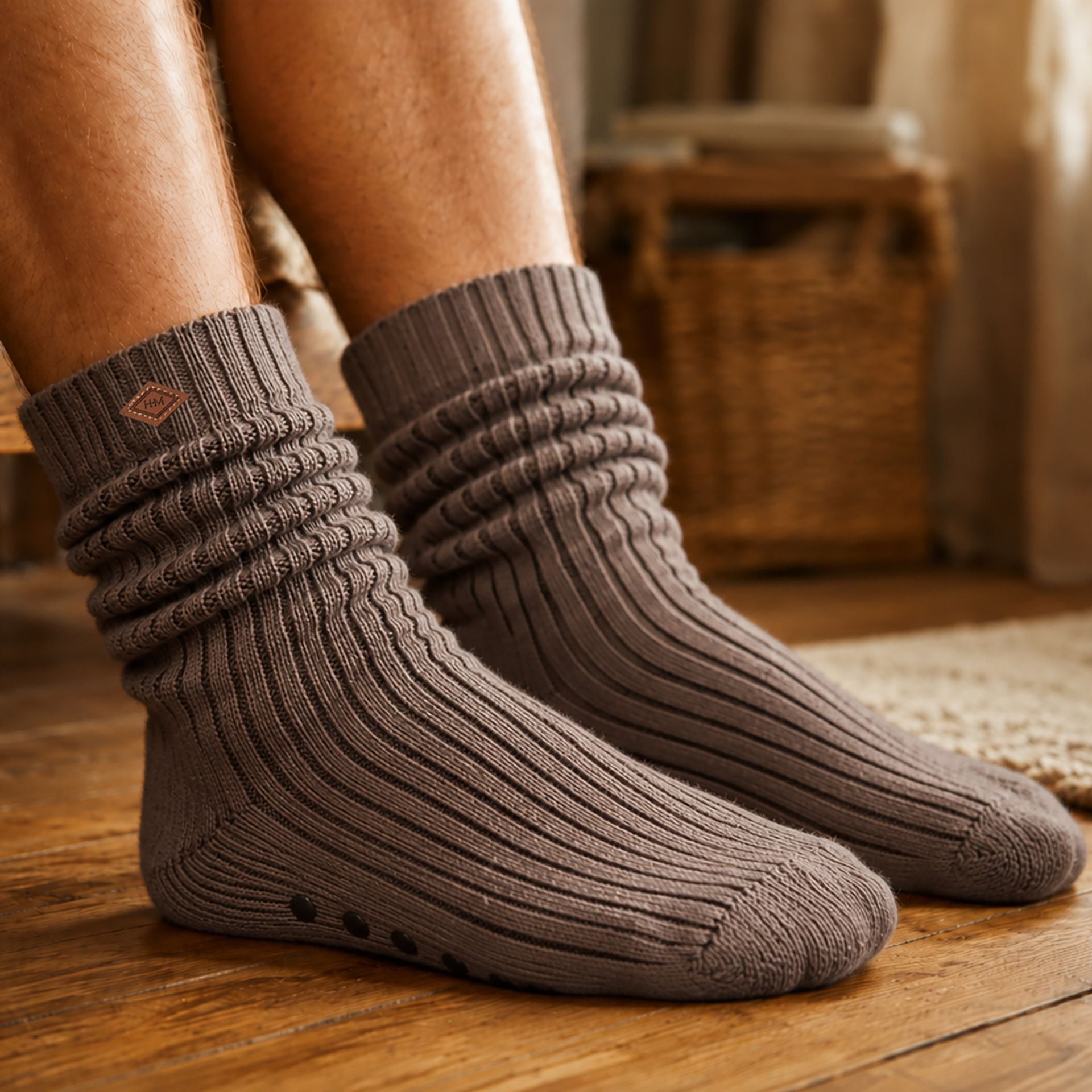 Harvey Makin Layers Chunky Socks Size 5-11 - Grey
