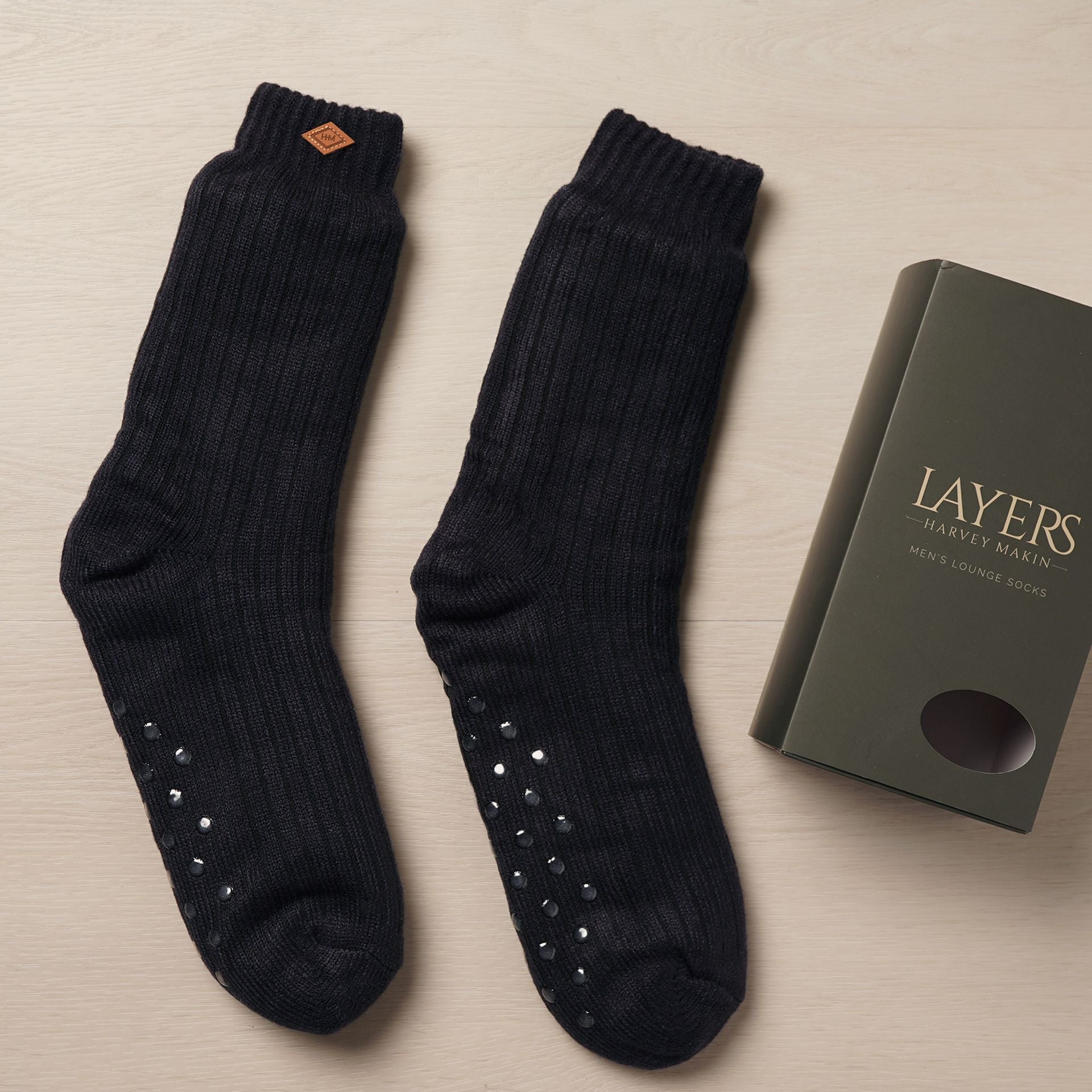 Harvey Makin Layers Chunky Socks Size 5-11 - Navy