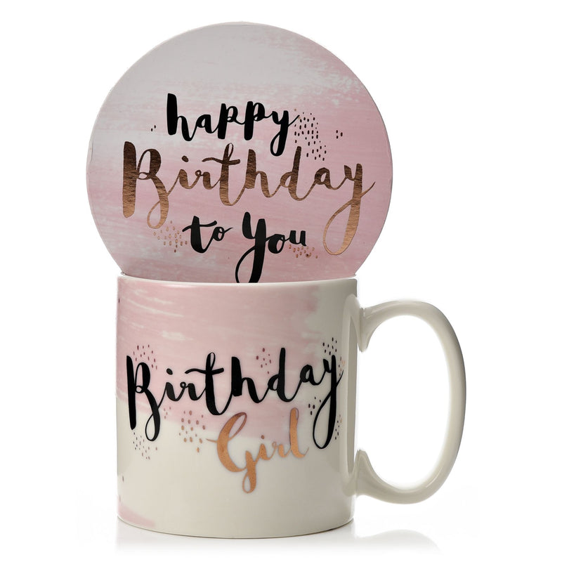 Luxe Ceramic Mug & Coaster - Birthday Girl