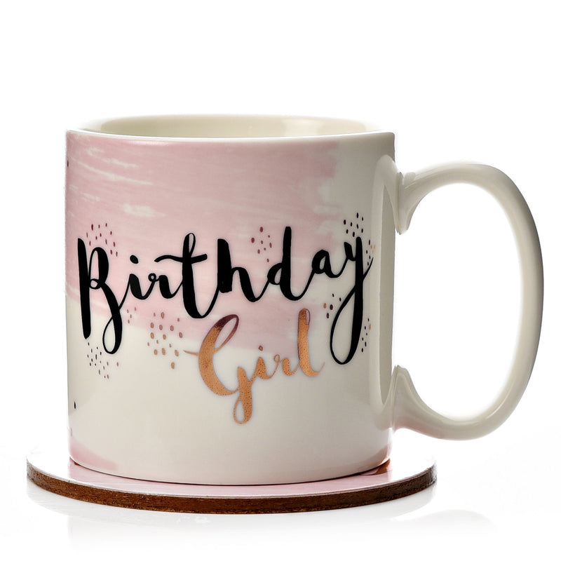 Luxe Ceramic Mug & Coaster - Birthday Girl